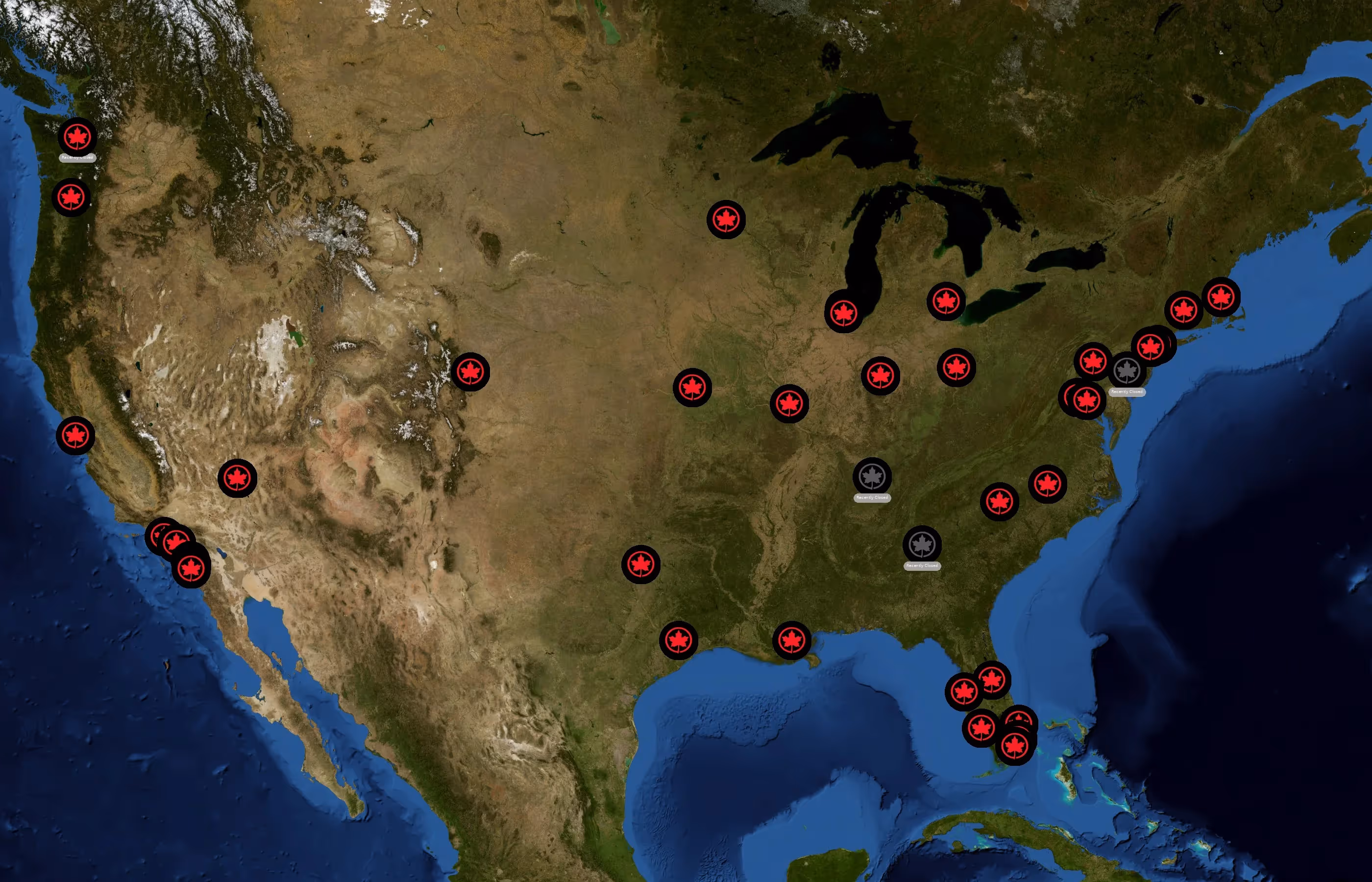 Air Canada state distribution
