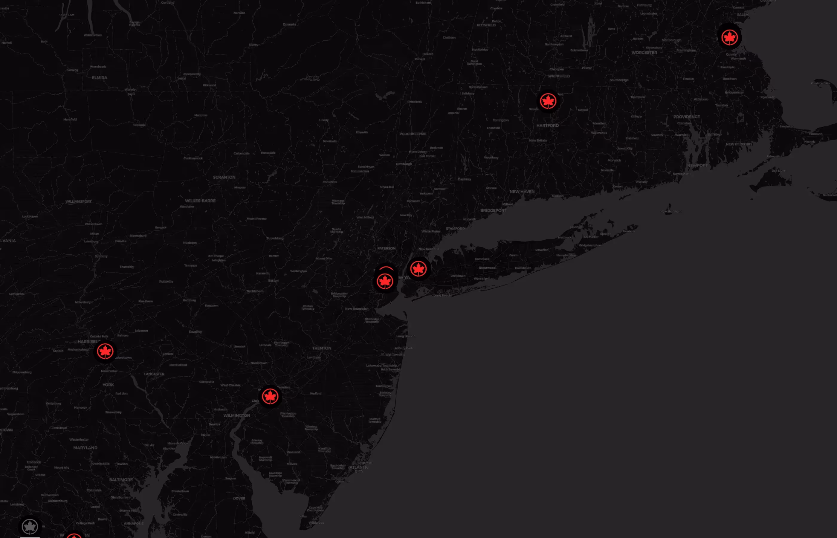 Air Canada city distribution