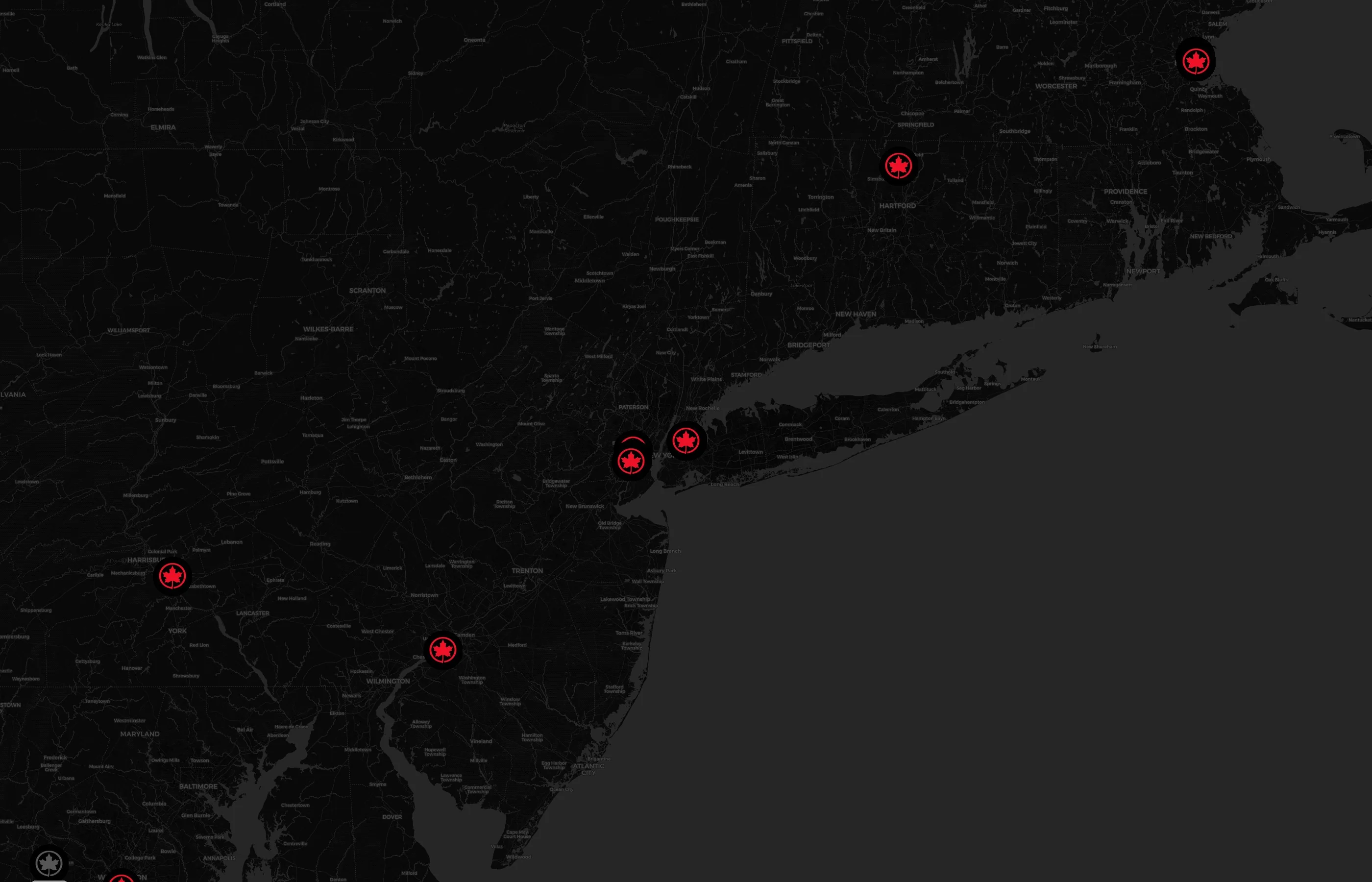 Air Canada city distribution