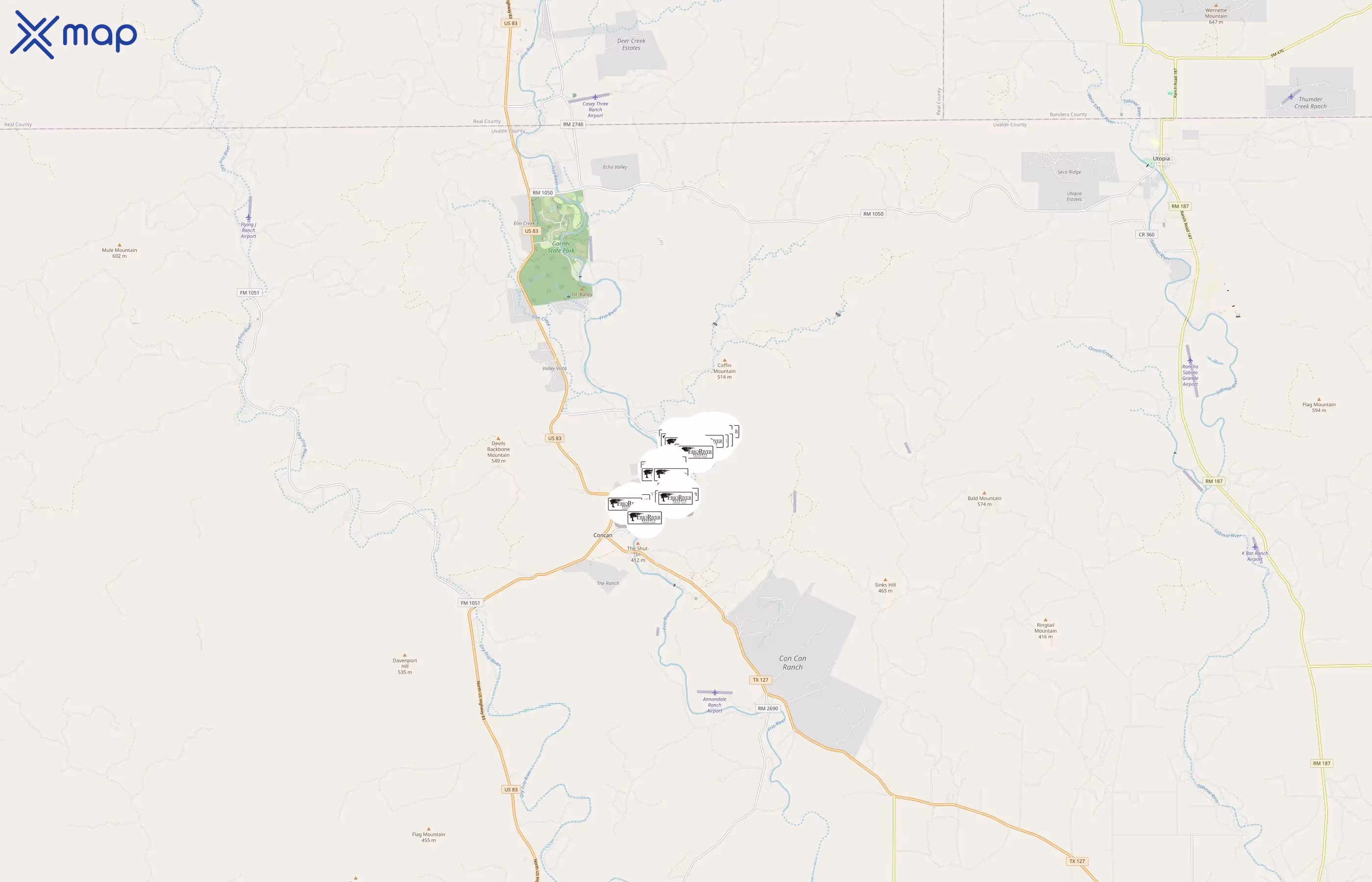 Frio River Resorts area coverage