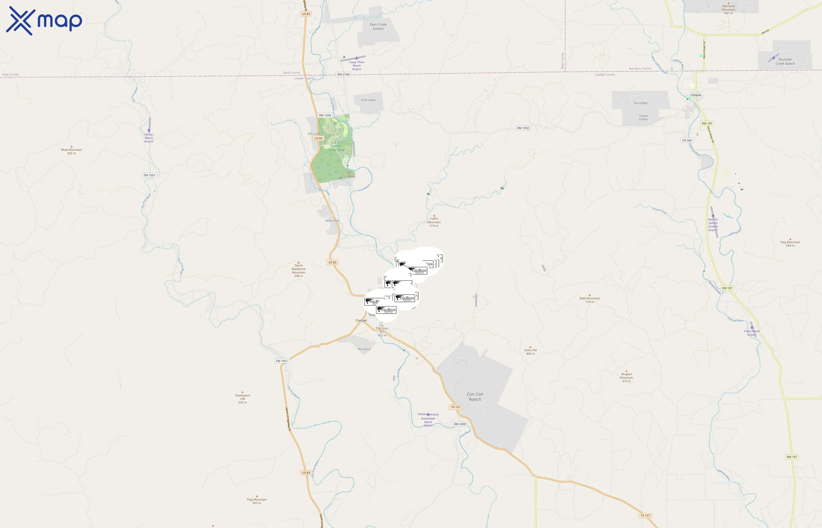 Frio River Resorts area coverage