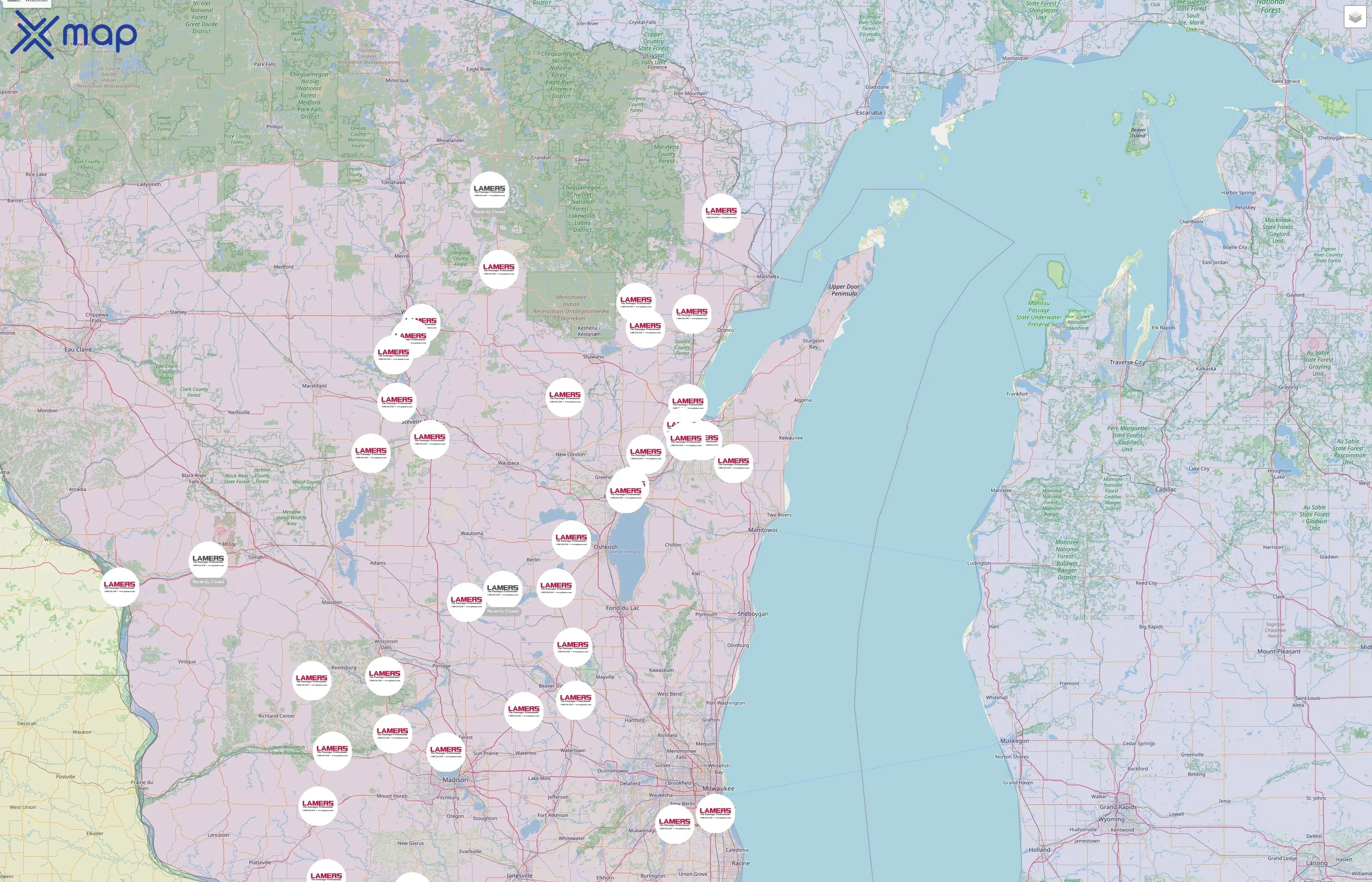 Lamers Bus Lines street hotspots