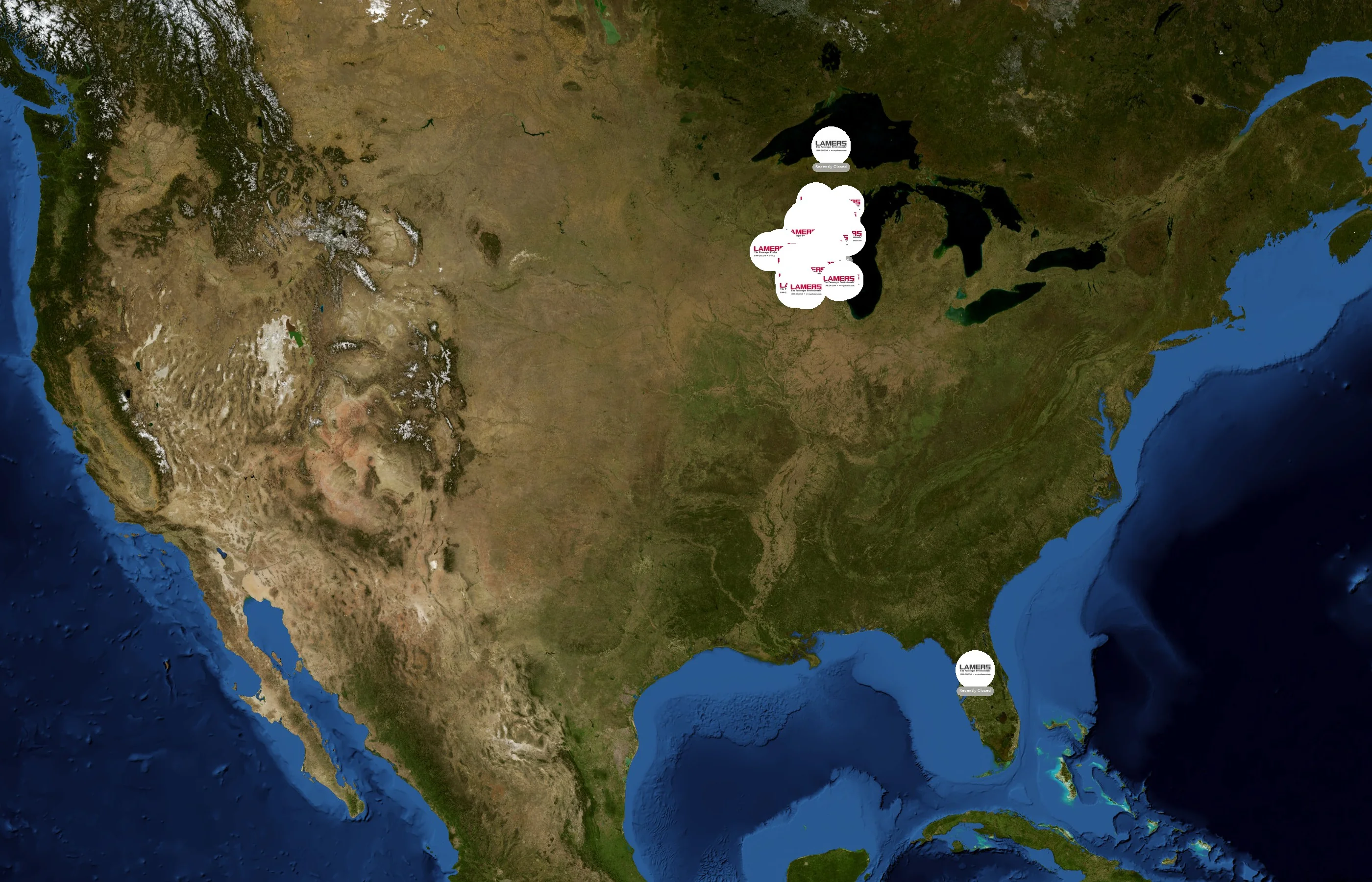 Lamers Bus Lines state distribution