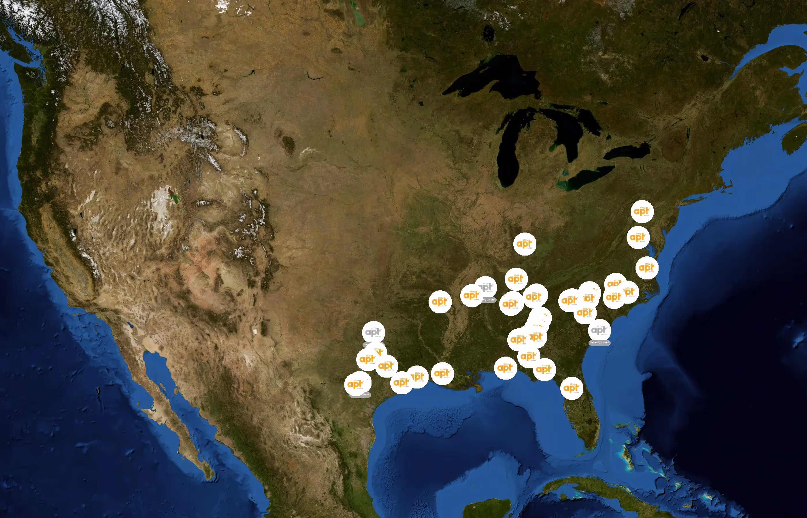 stayAPT Suites state distribution