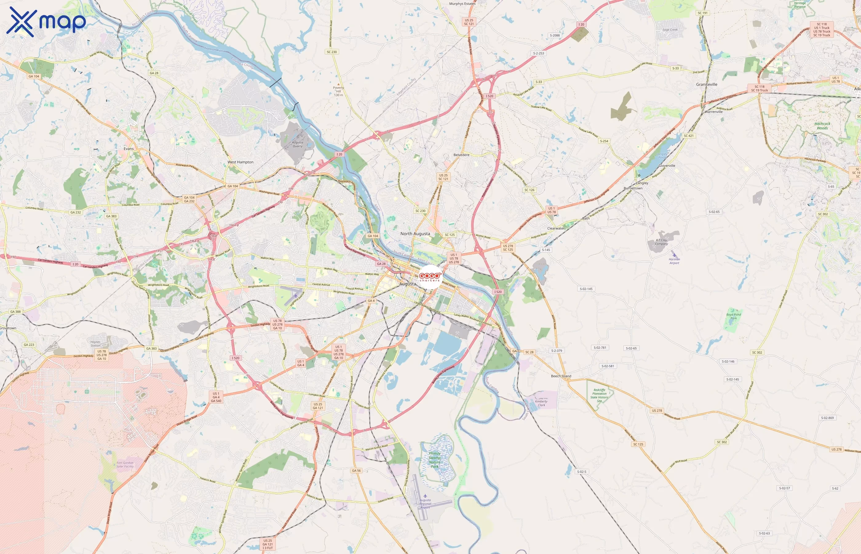 GOGO Charters area coverage