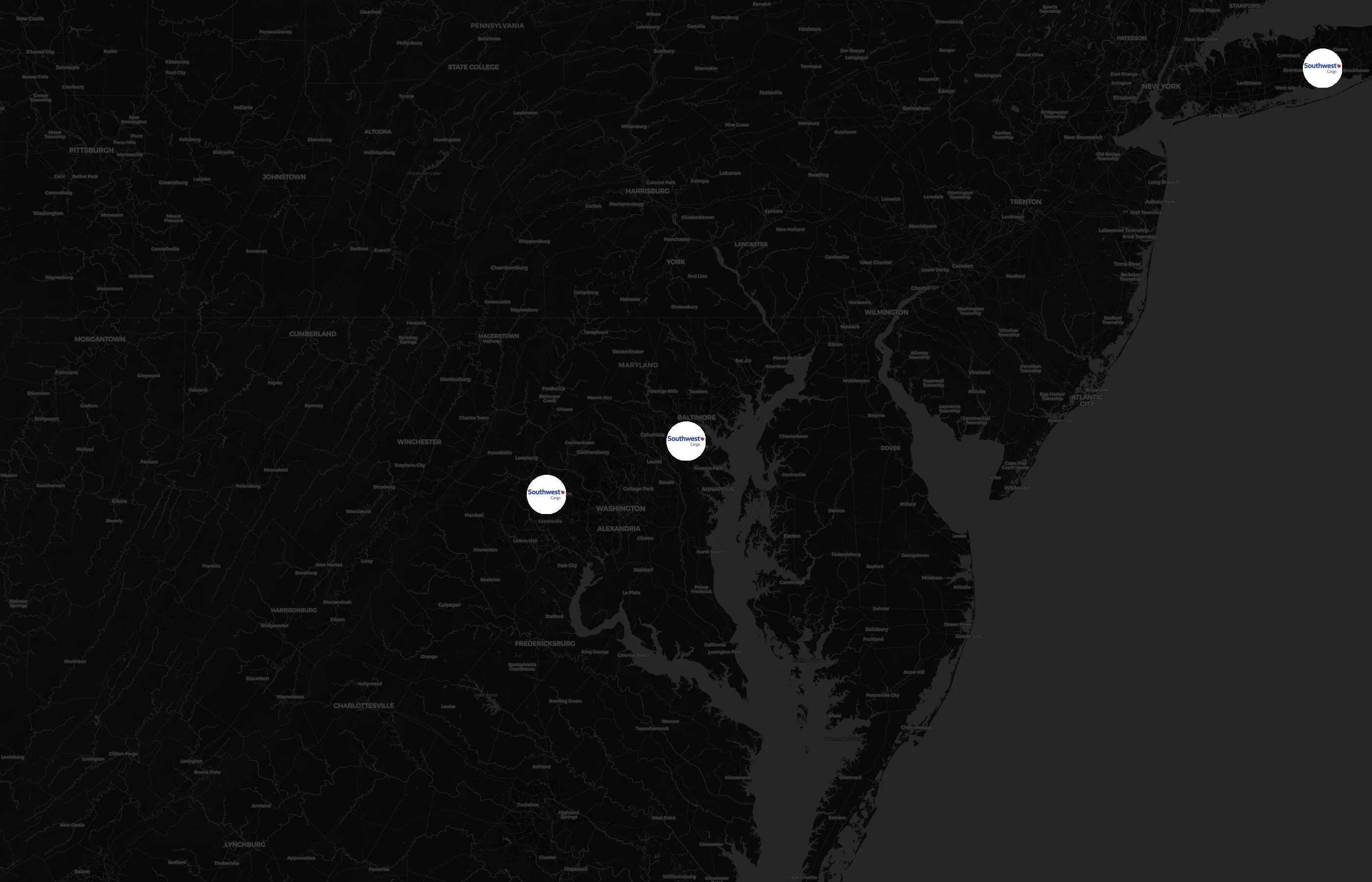 Southwest Airlines Cargo city distribution