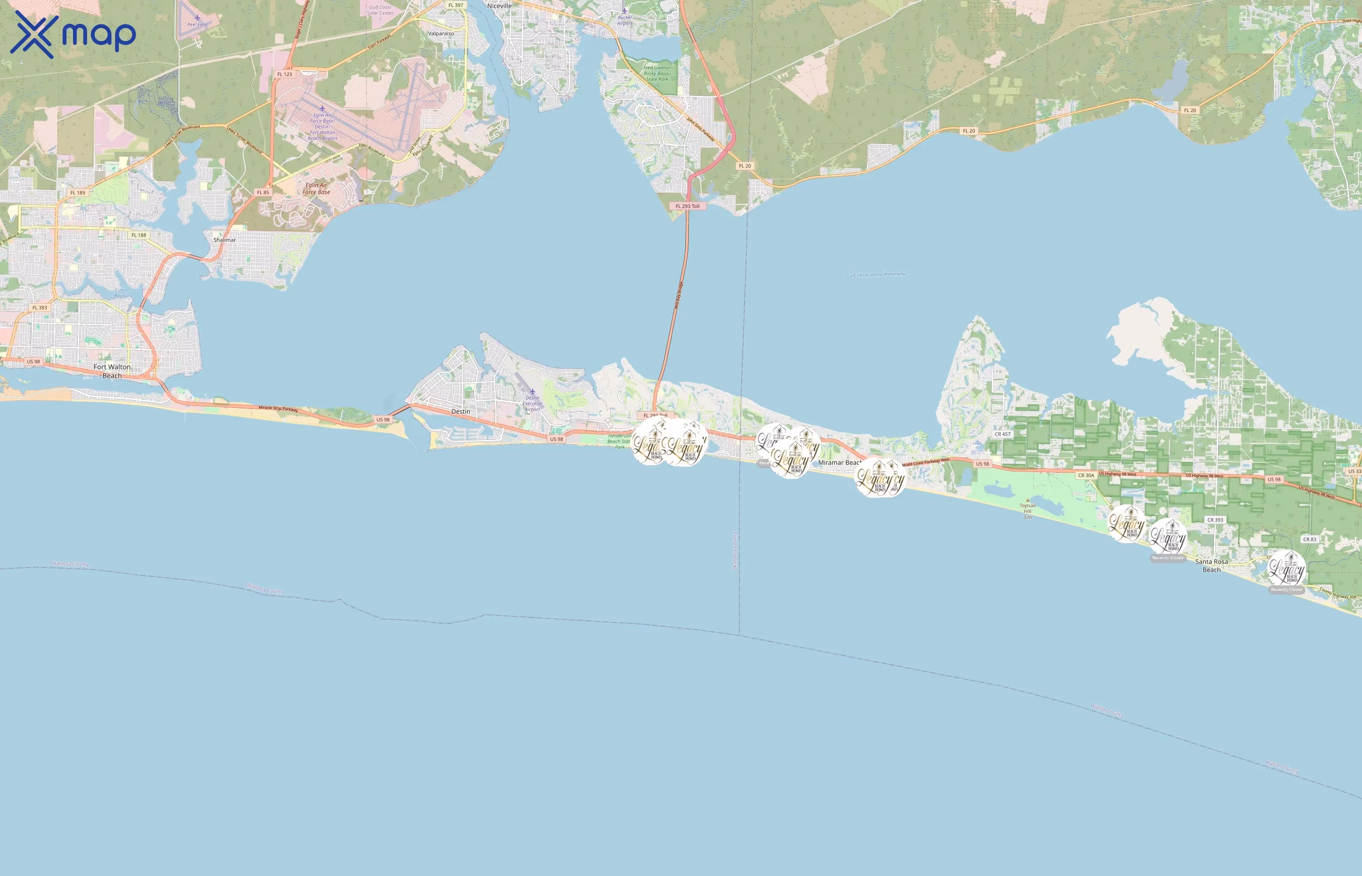 Legacy Beach Homes area coverage