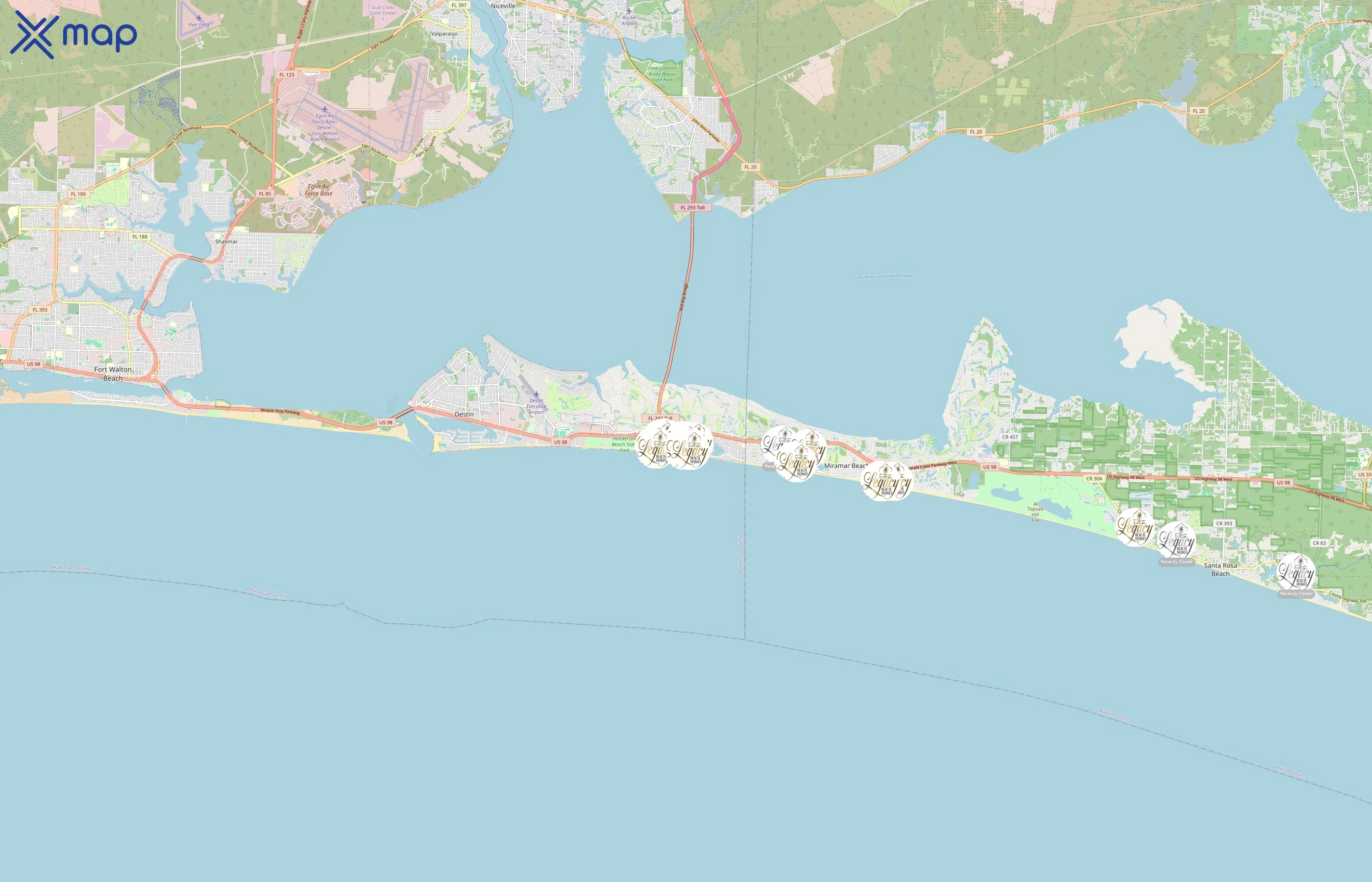 Legacy Beach Homes area coverage