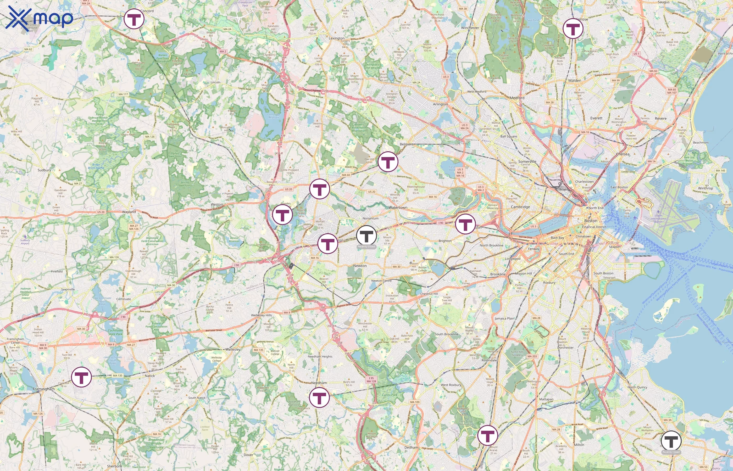 MBTA area coverage