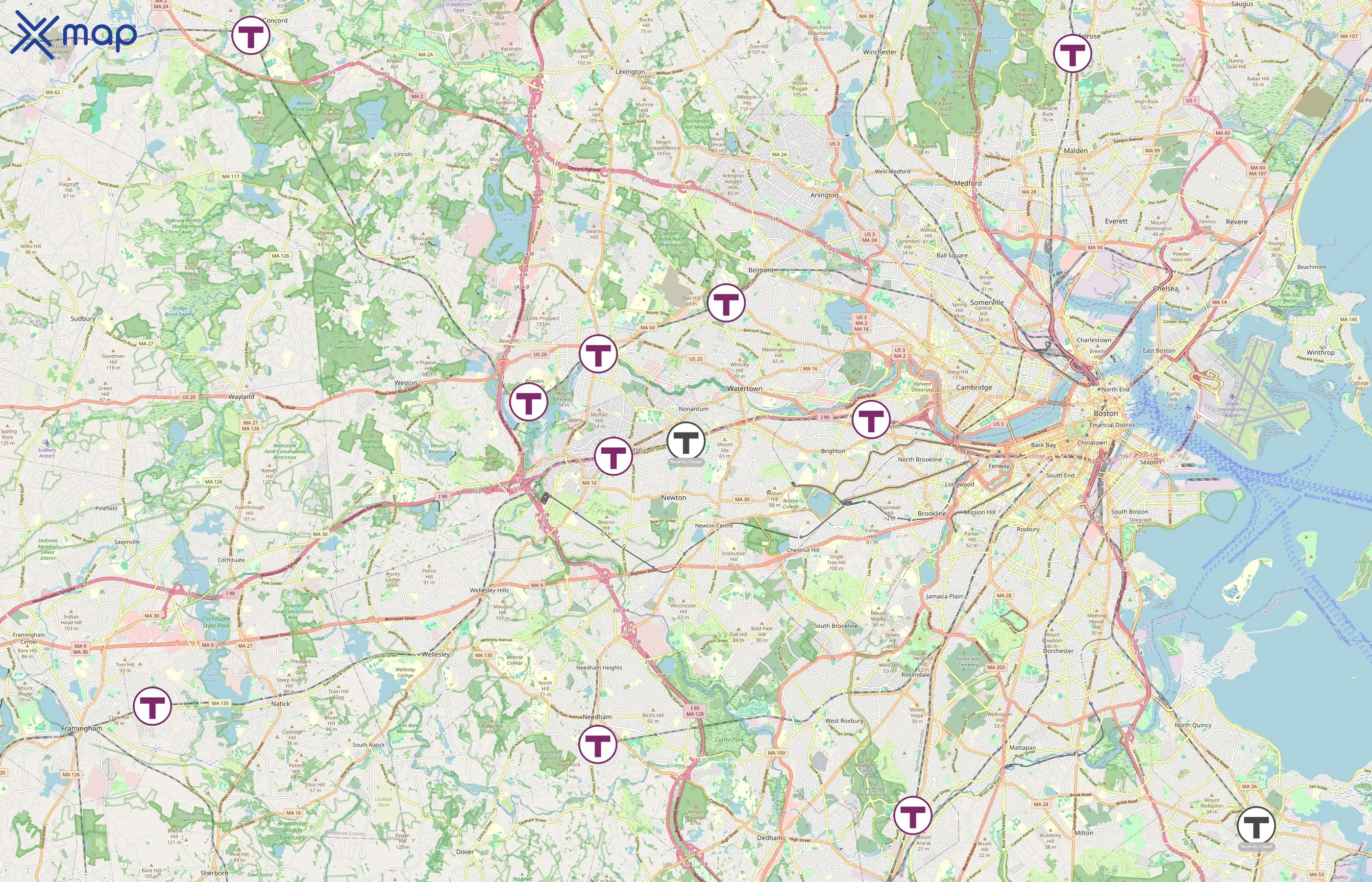 MBTA area coverage