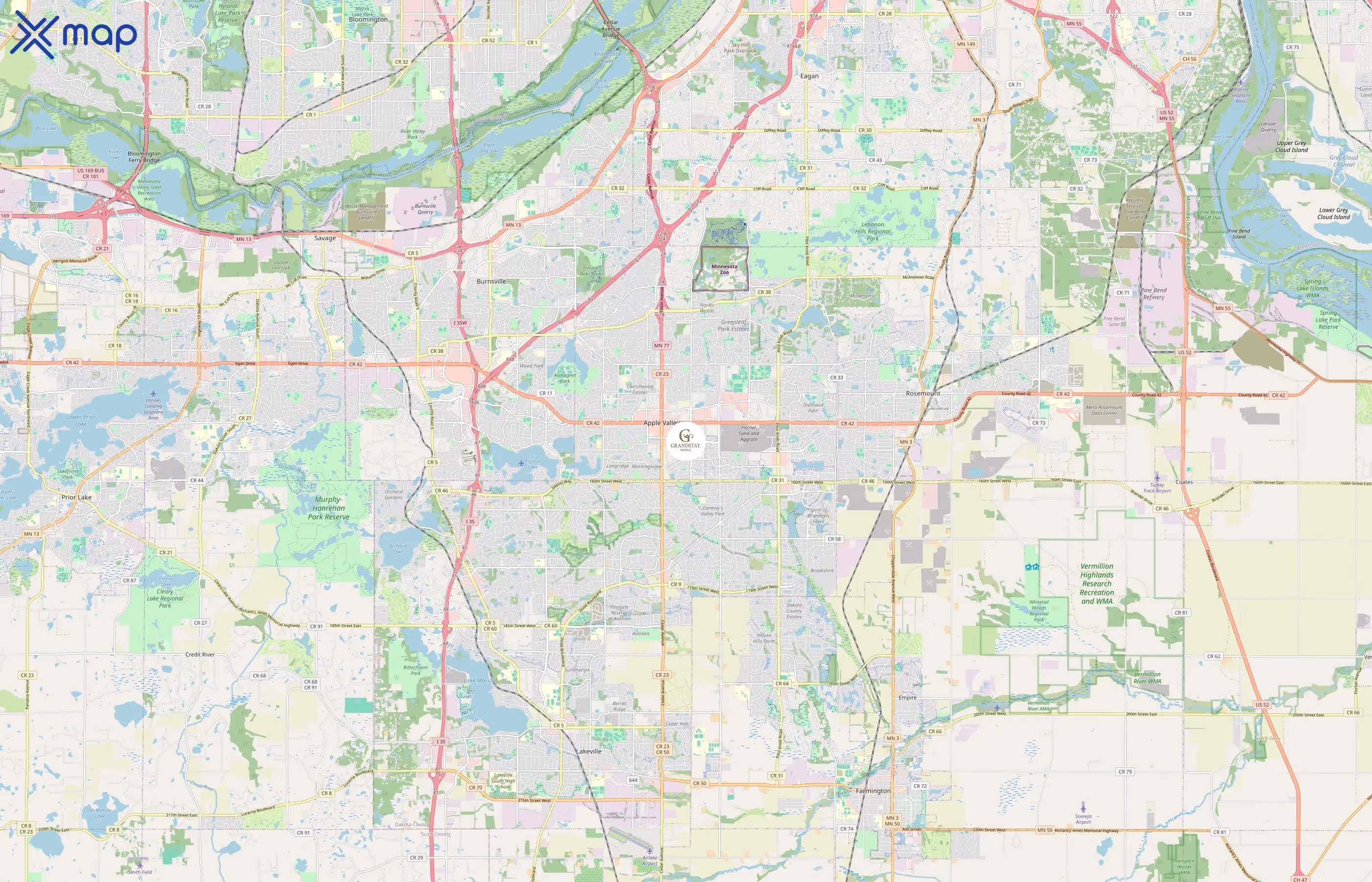 GrandStay Hotels area coverage