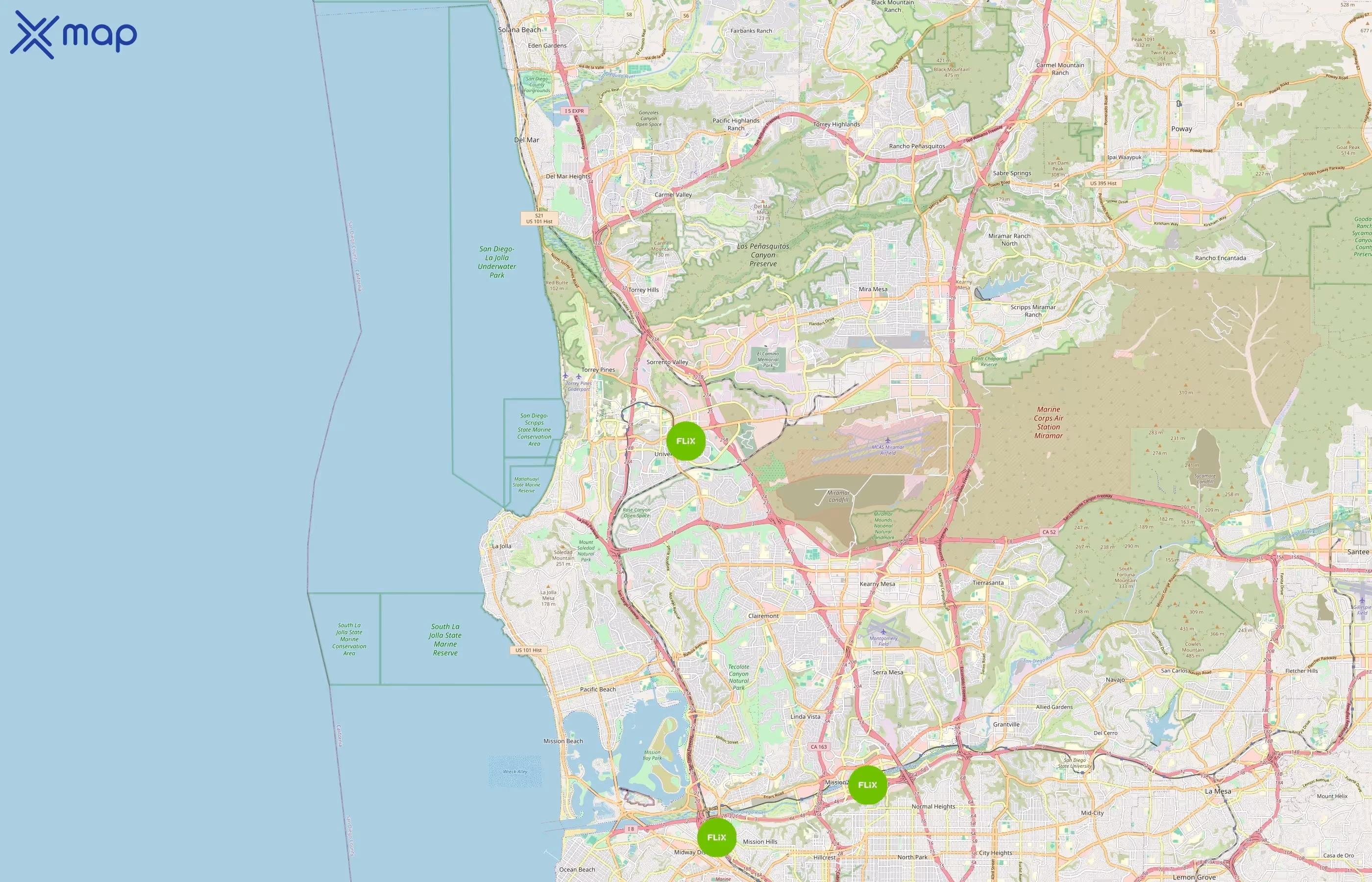 FlixBus area coverage