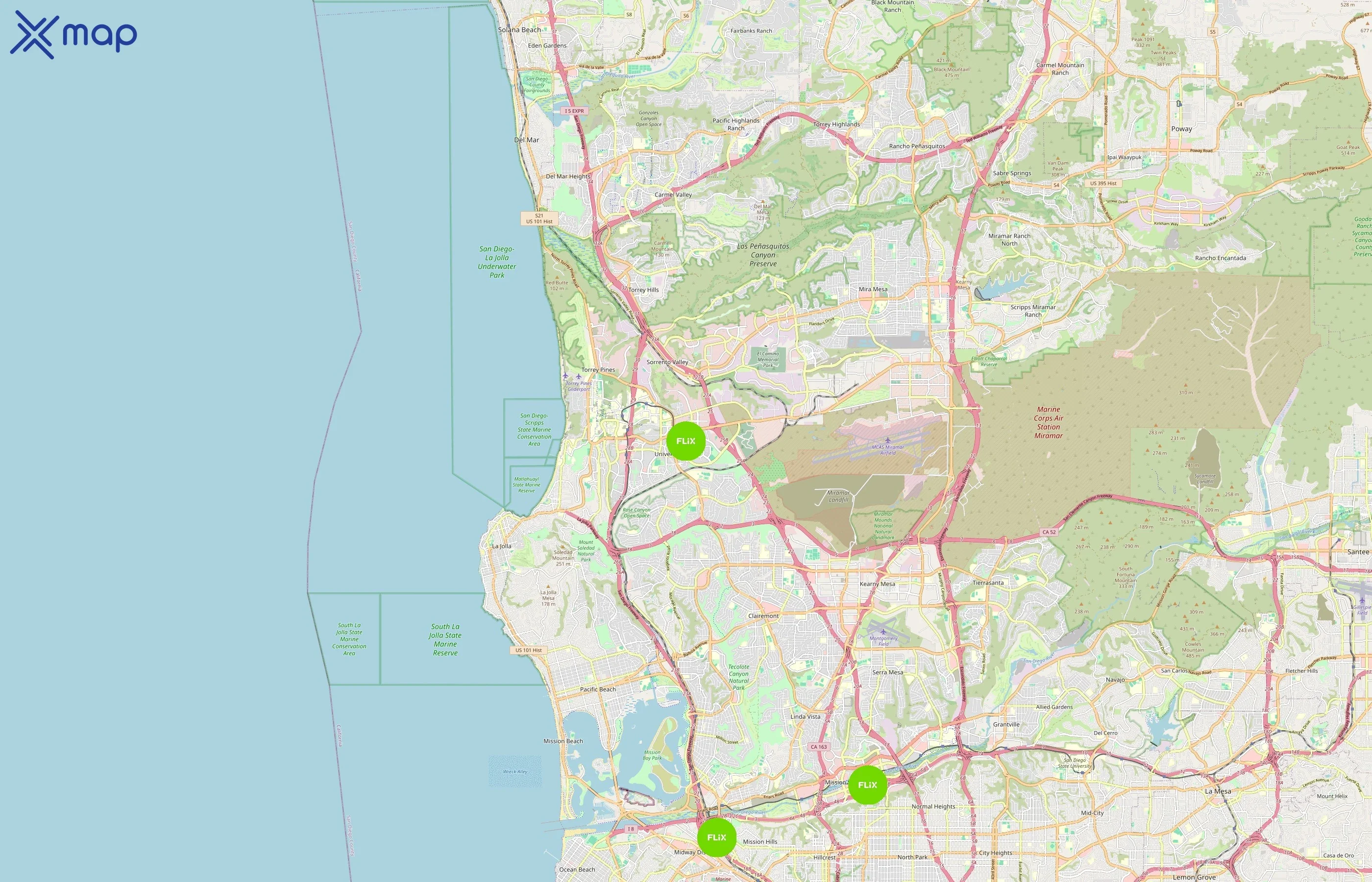 FlixBus area coverage