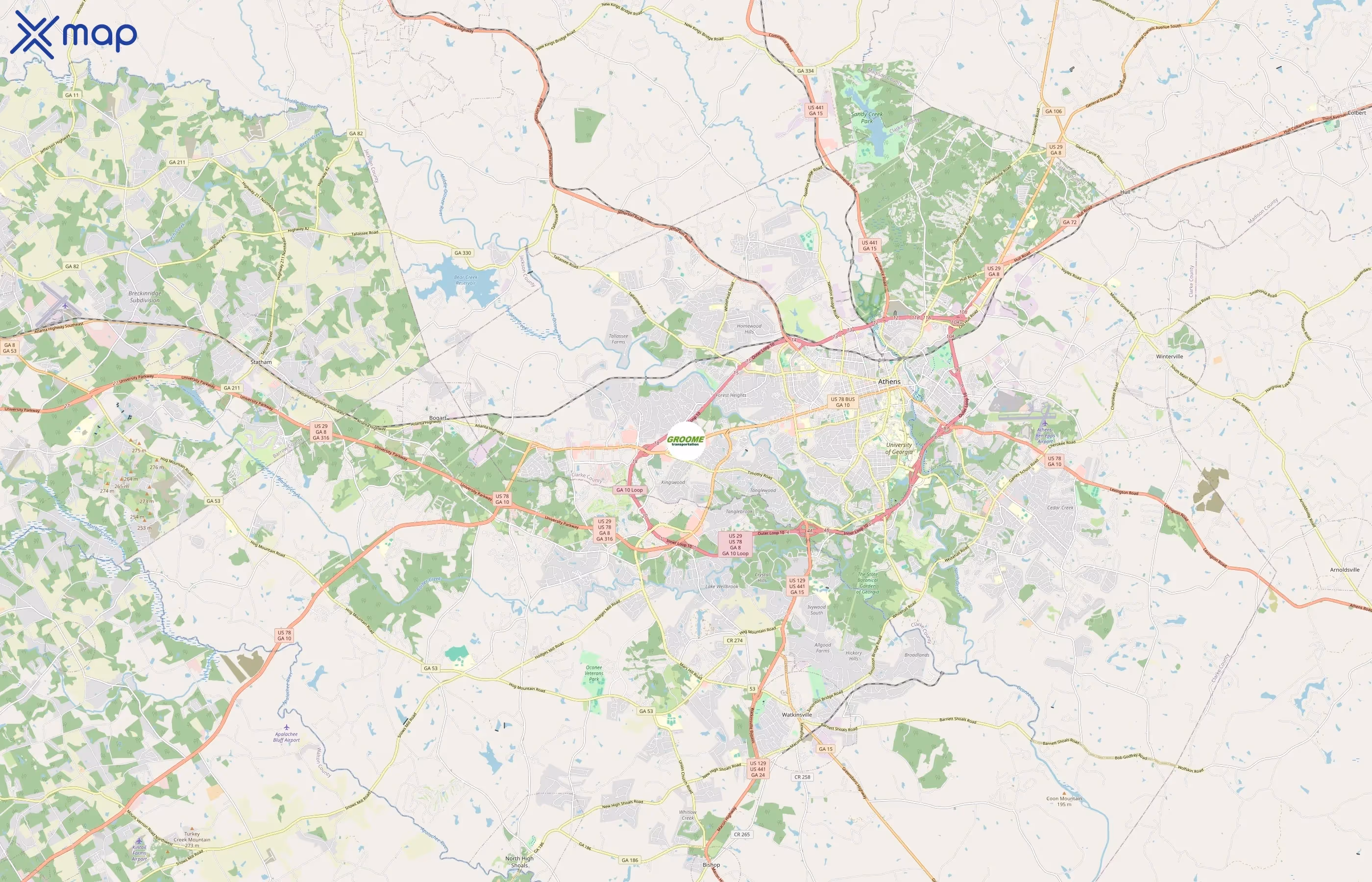Groome Transportation area coverage