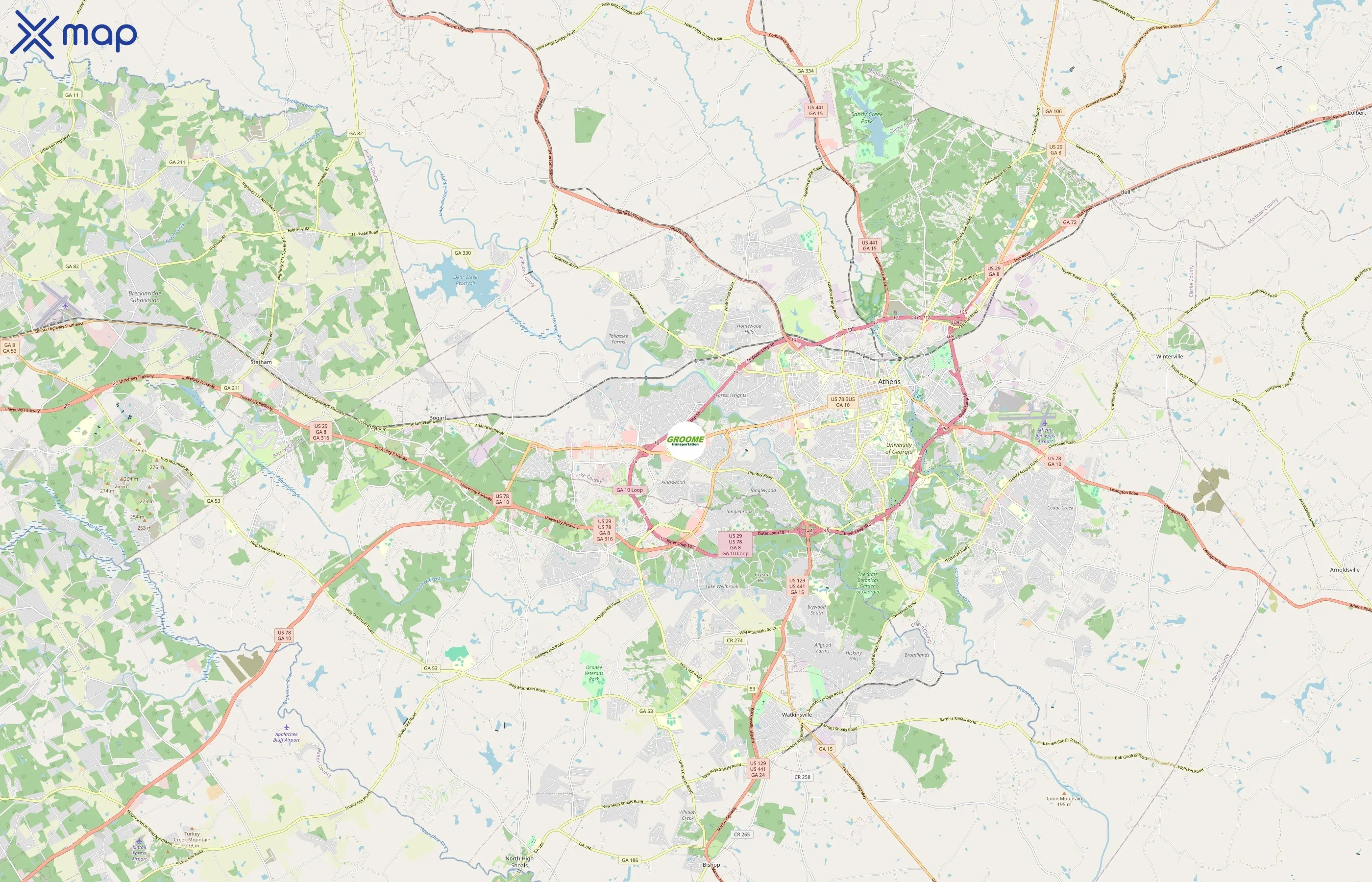 Groome Transportation area coverage