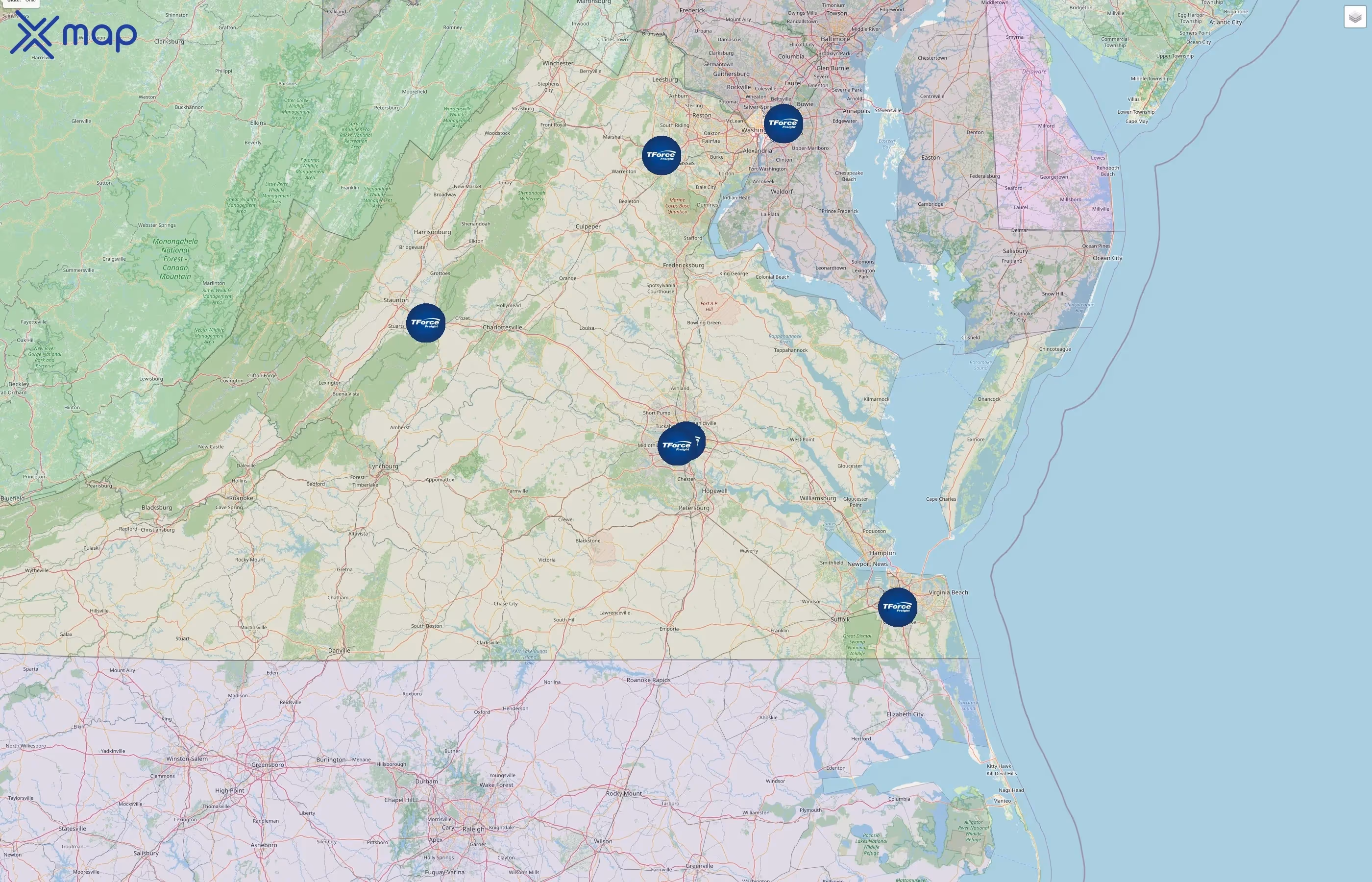 TForce Freight street hotspots