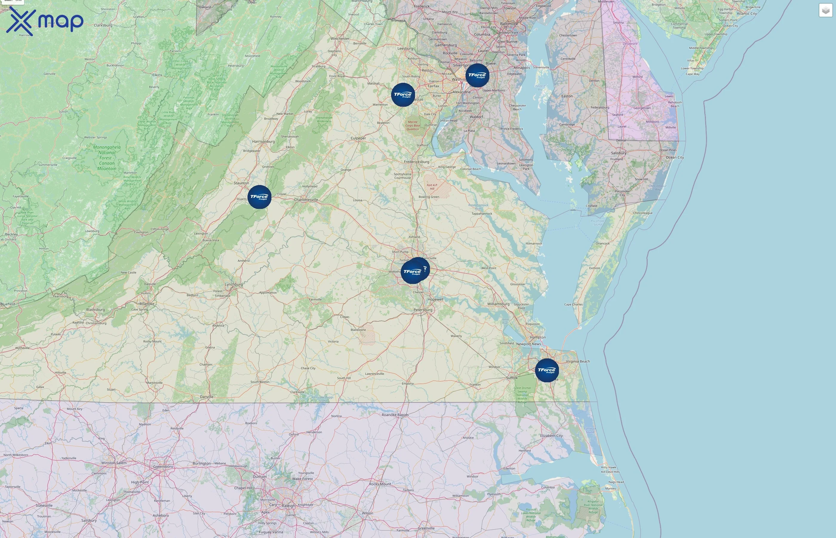 TForce Freight street hotspots