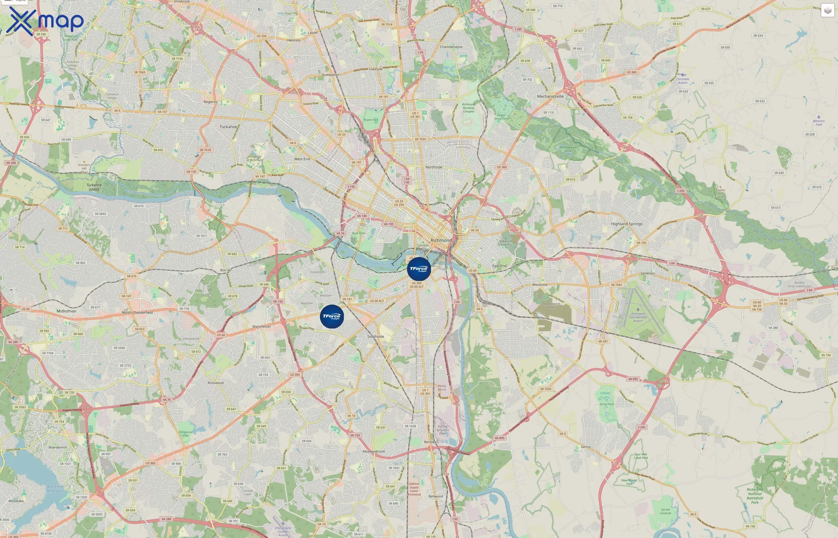 TForce Freight traffic data