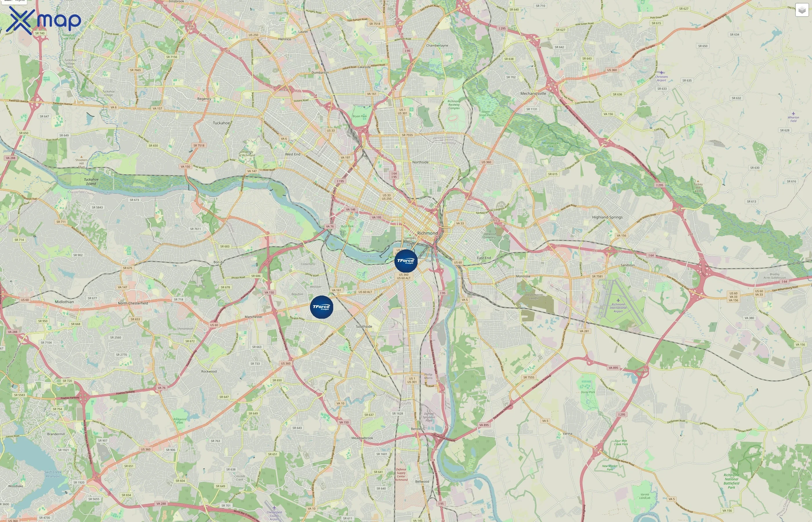 TForce Freight traffic data
