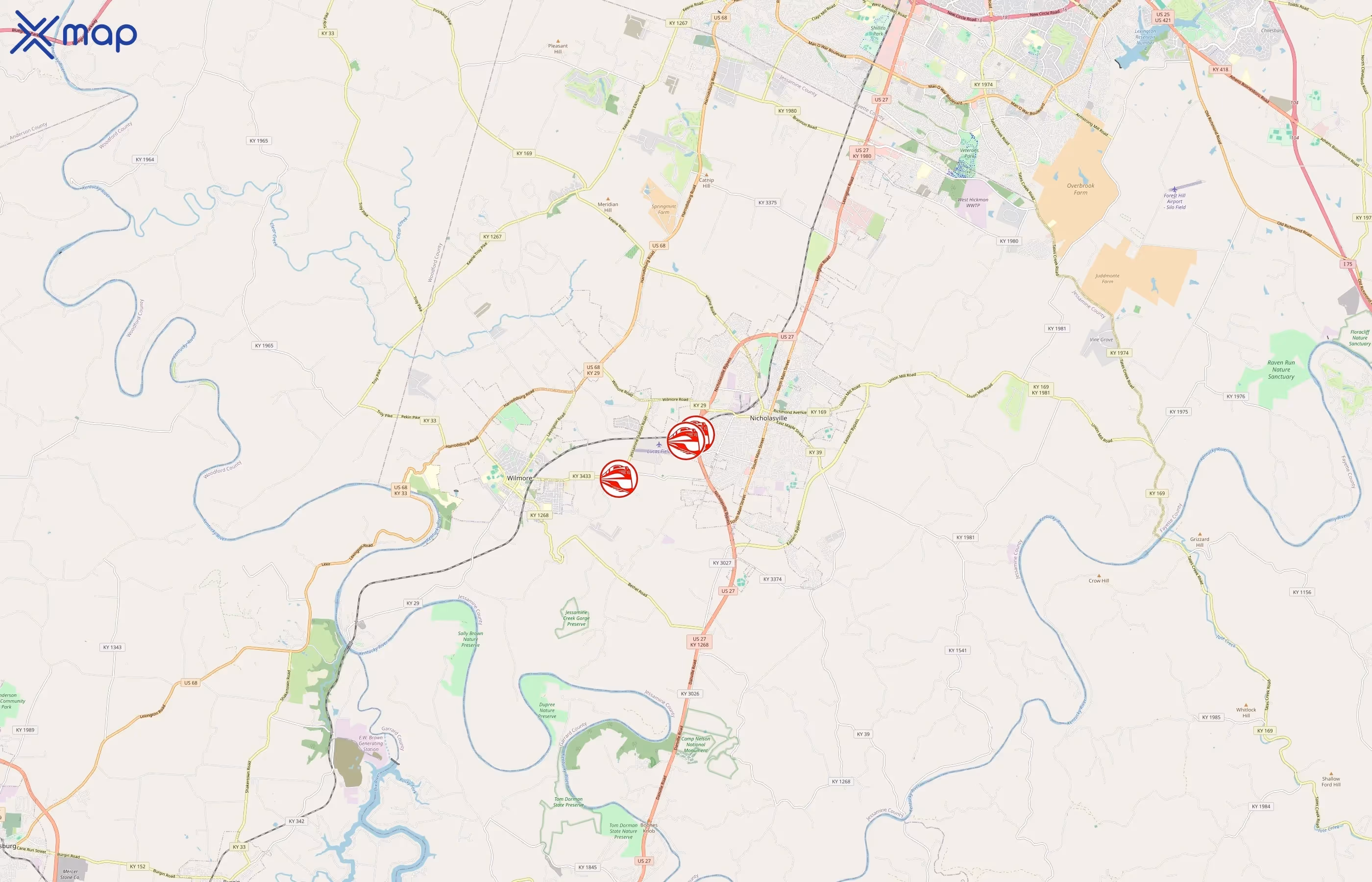 R. J. Corman Railroad Group area coverage