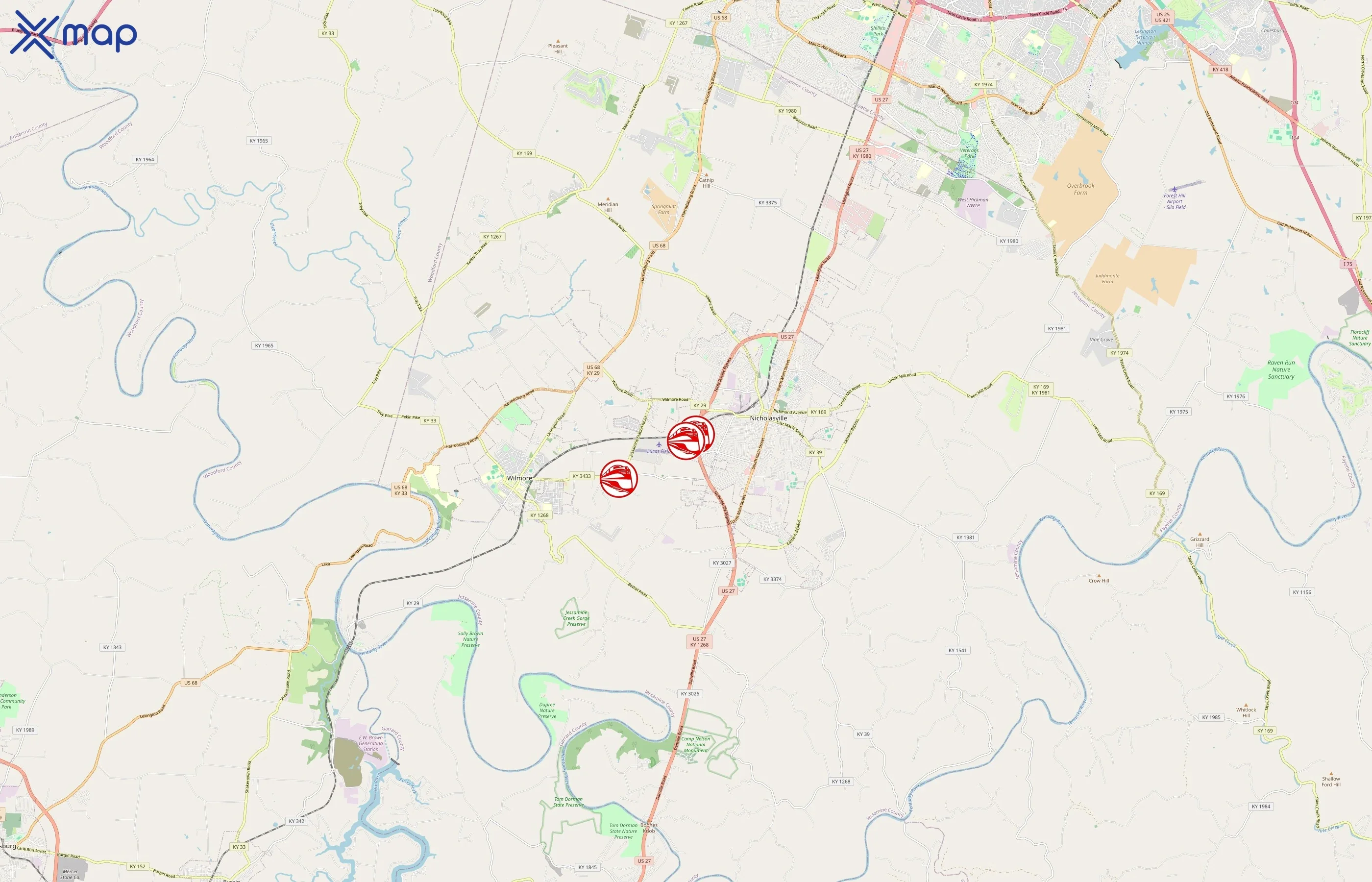 R. J. Corman Railroad Group area coverage