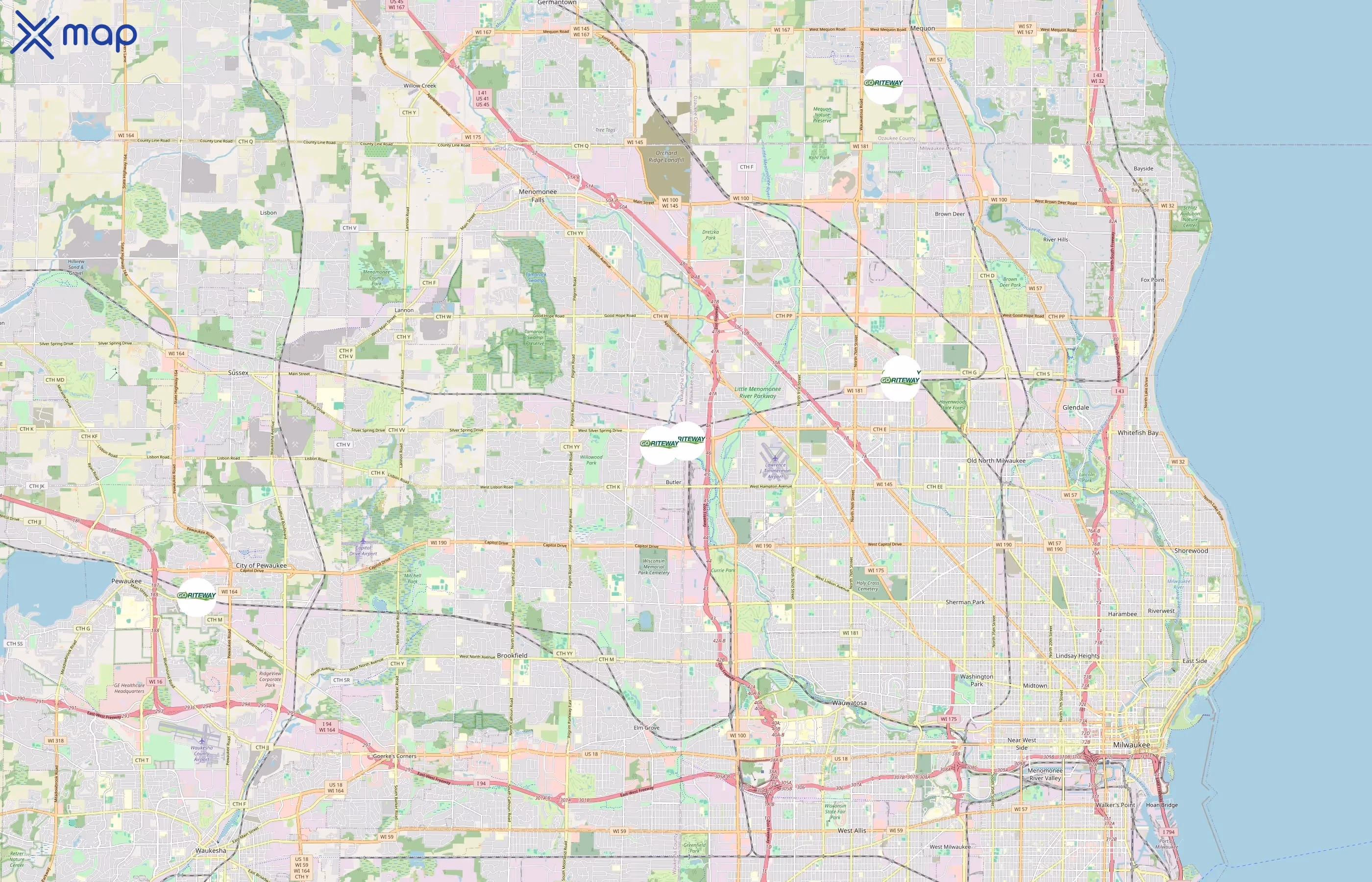 GO Riteway Transportation Group area coverage