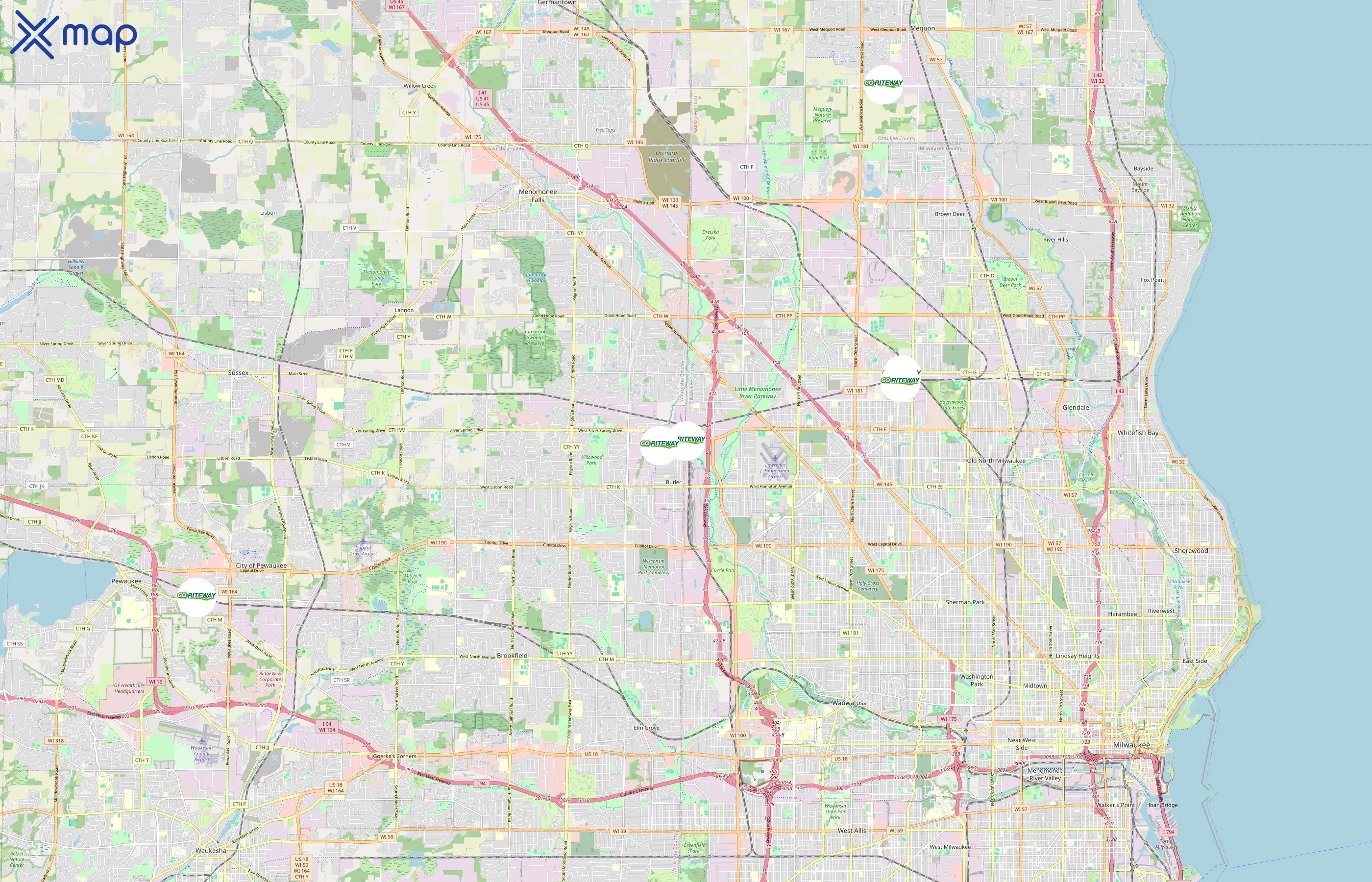 GO Riteway Transportation Group area coverage