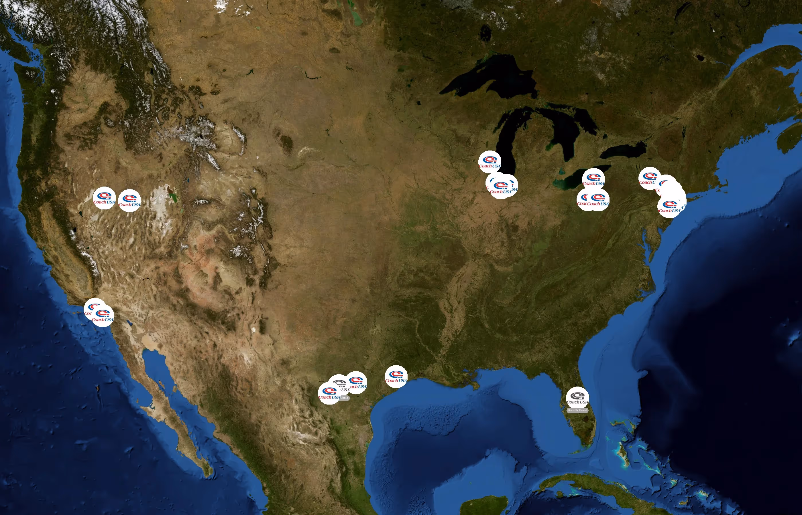 Coach USA state distribution