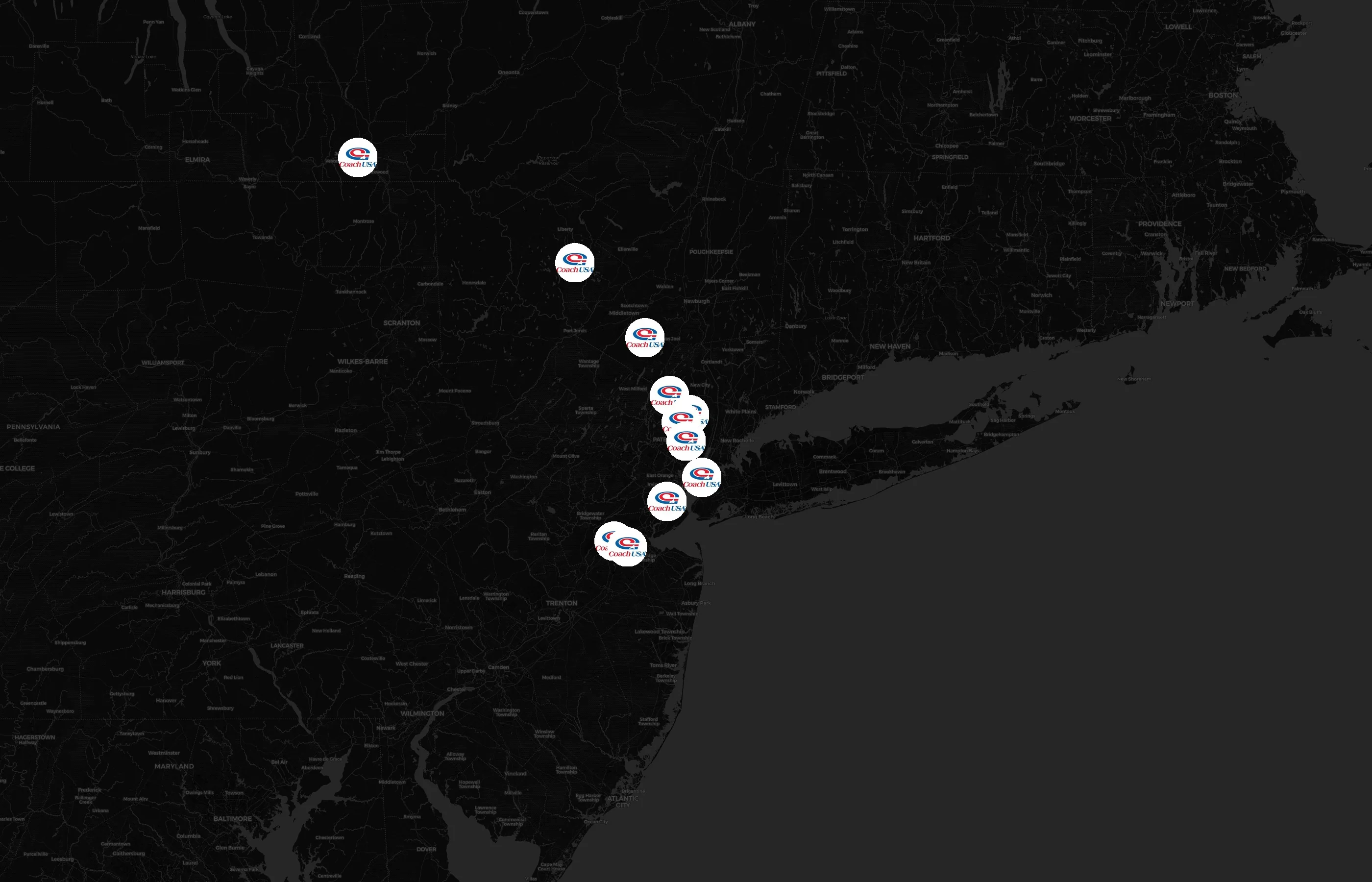 Coach USA city distribution