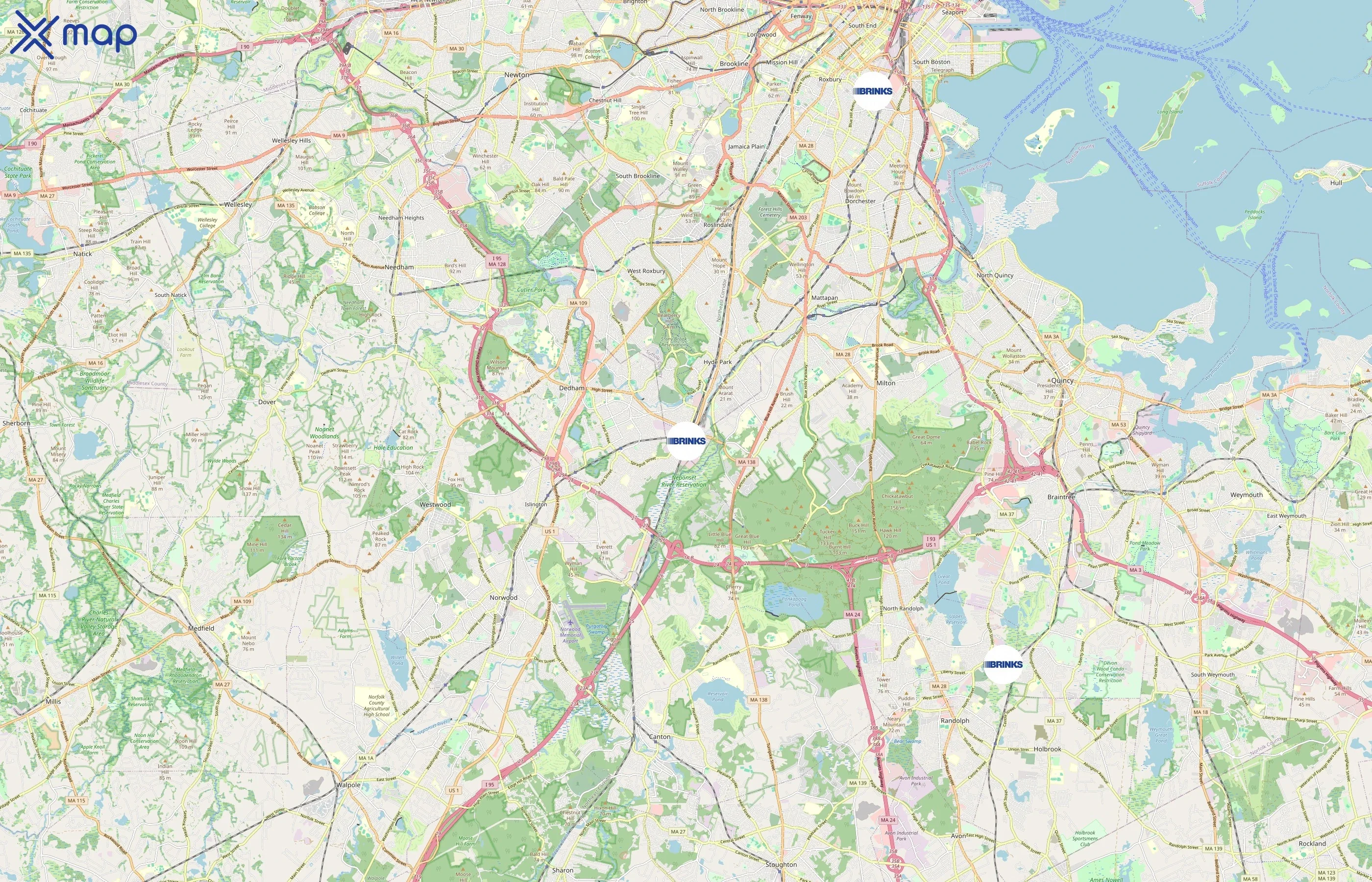 Brink's area coverage