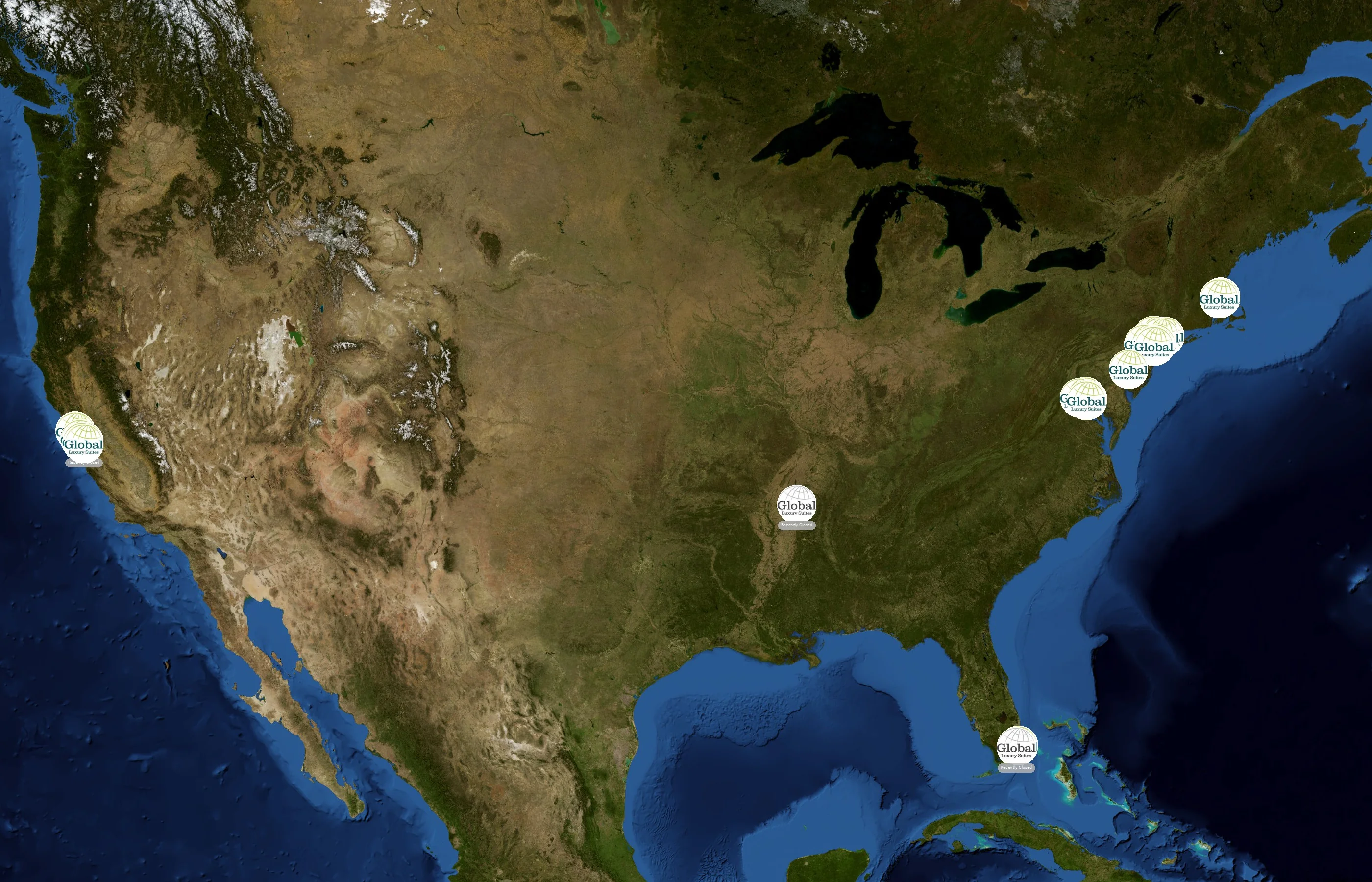 Global Luxury Suites state distribution