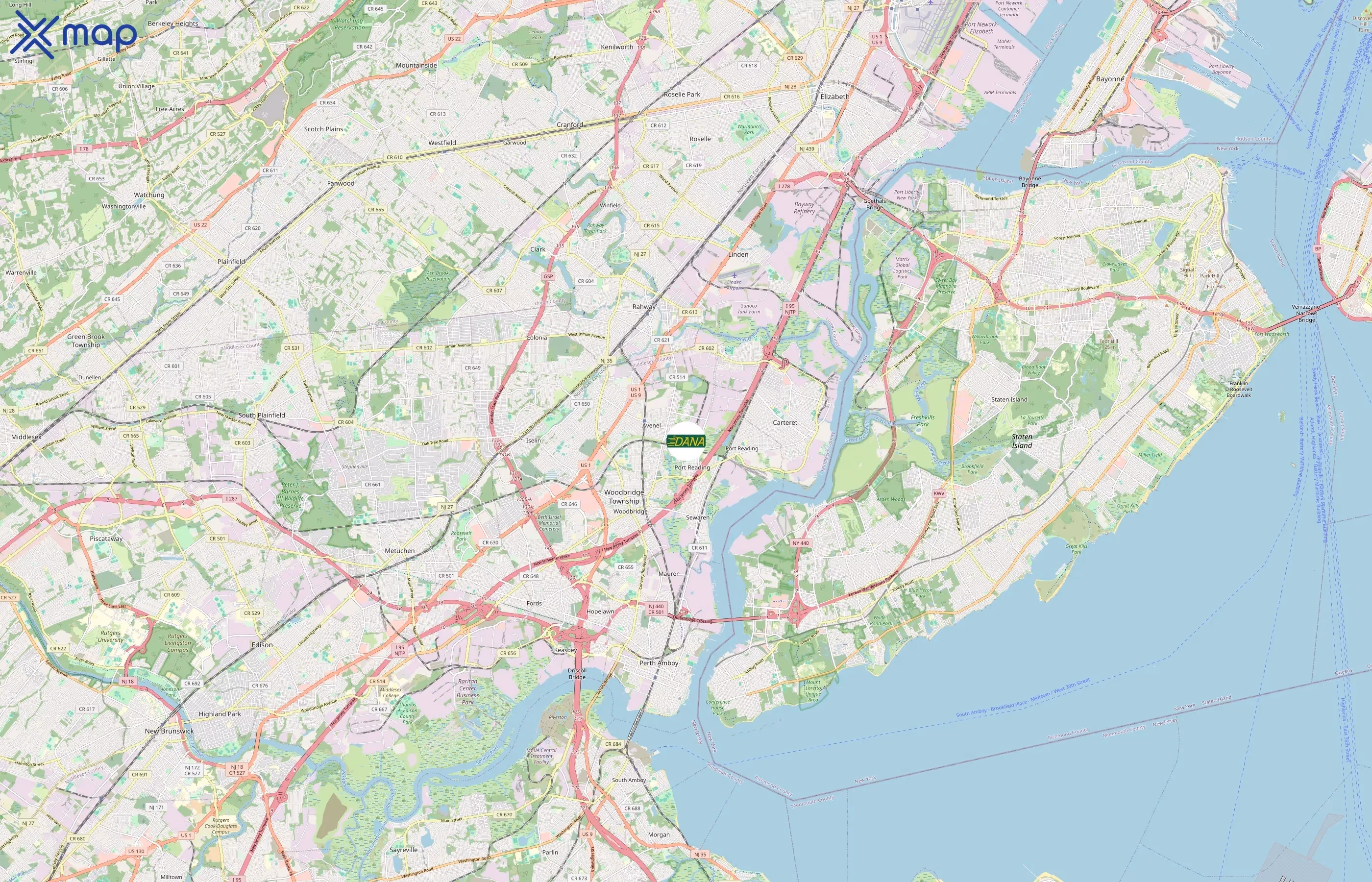 Dana Transport area coverage