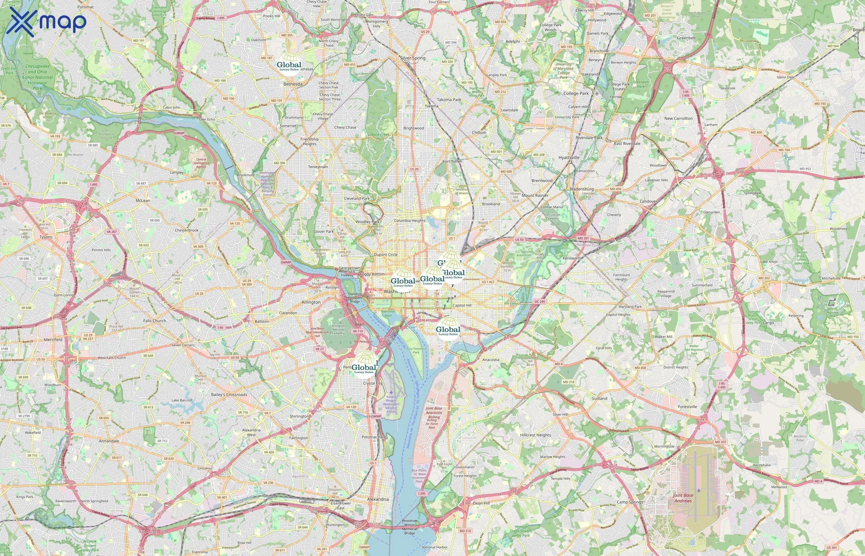 Global Luxury Suites area coverage