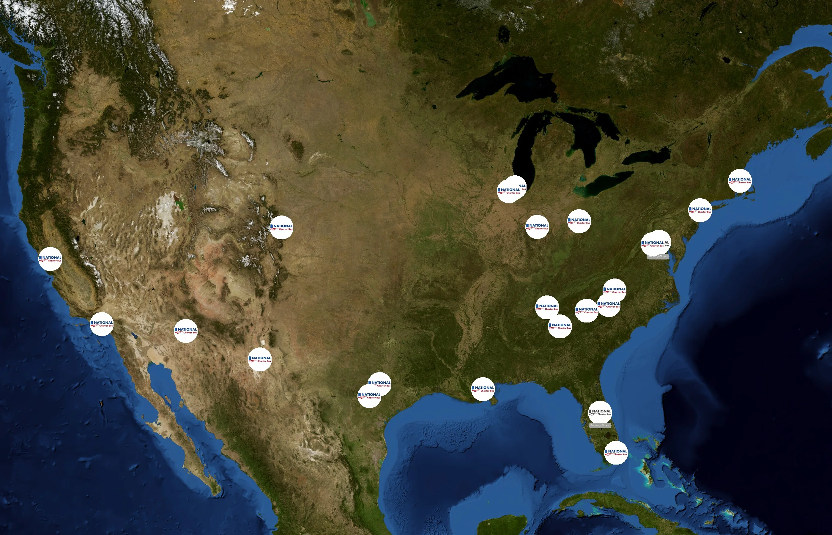 National Charter Bus state distribution
