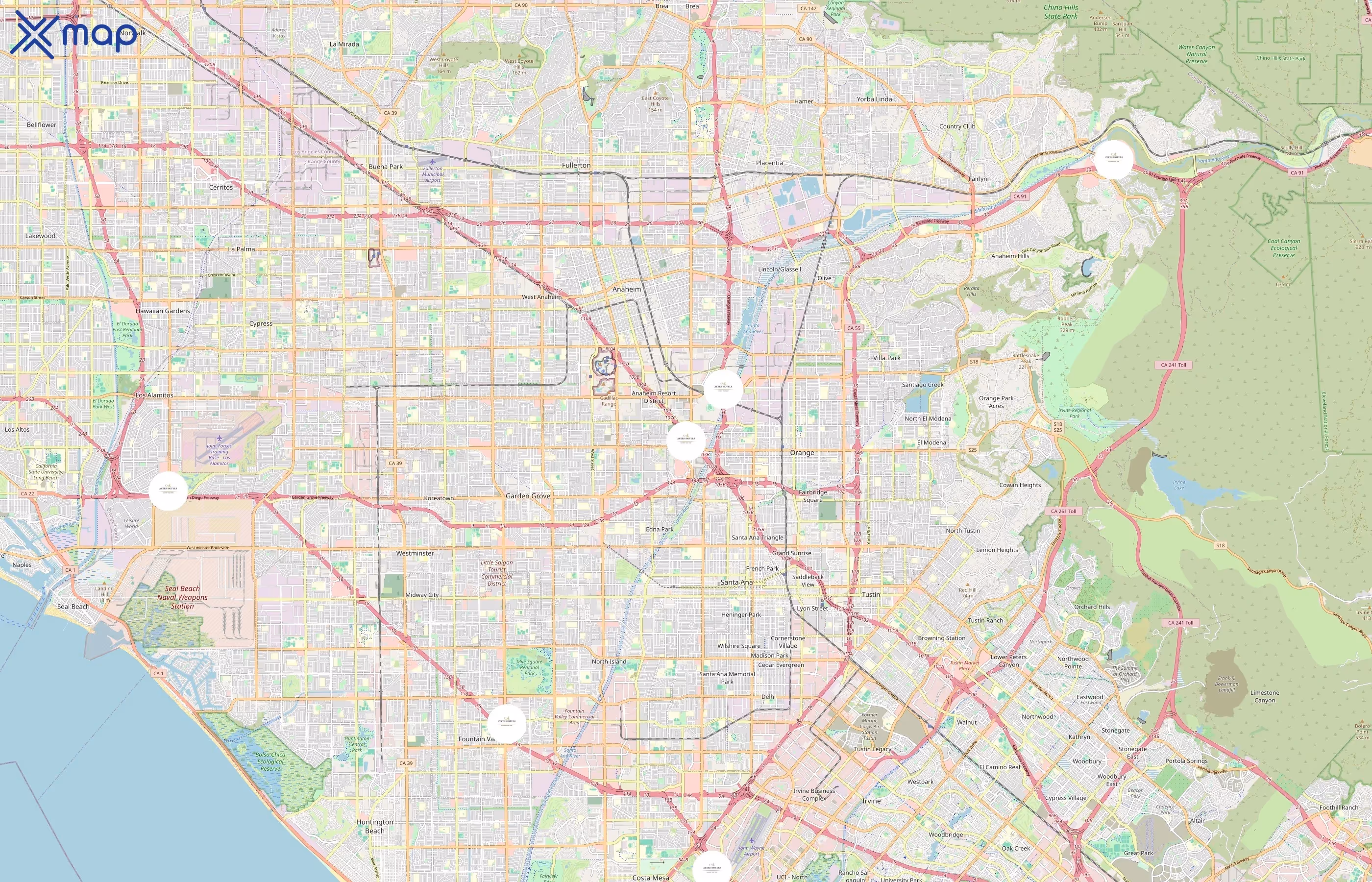 Ayres Hotels area coverage