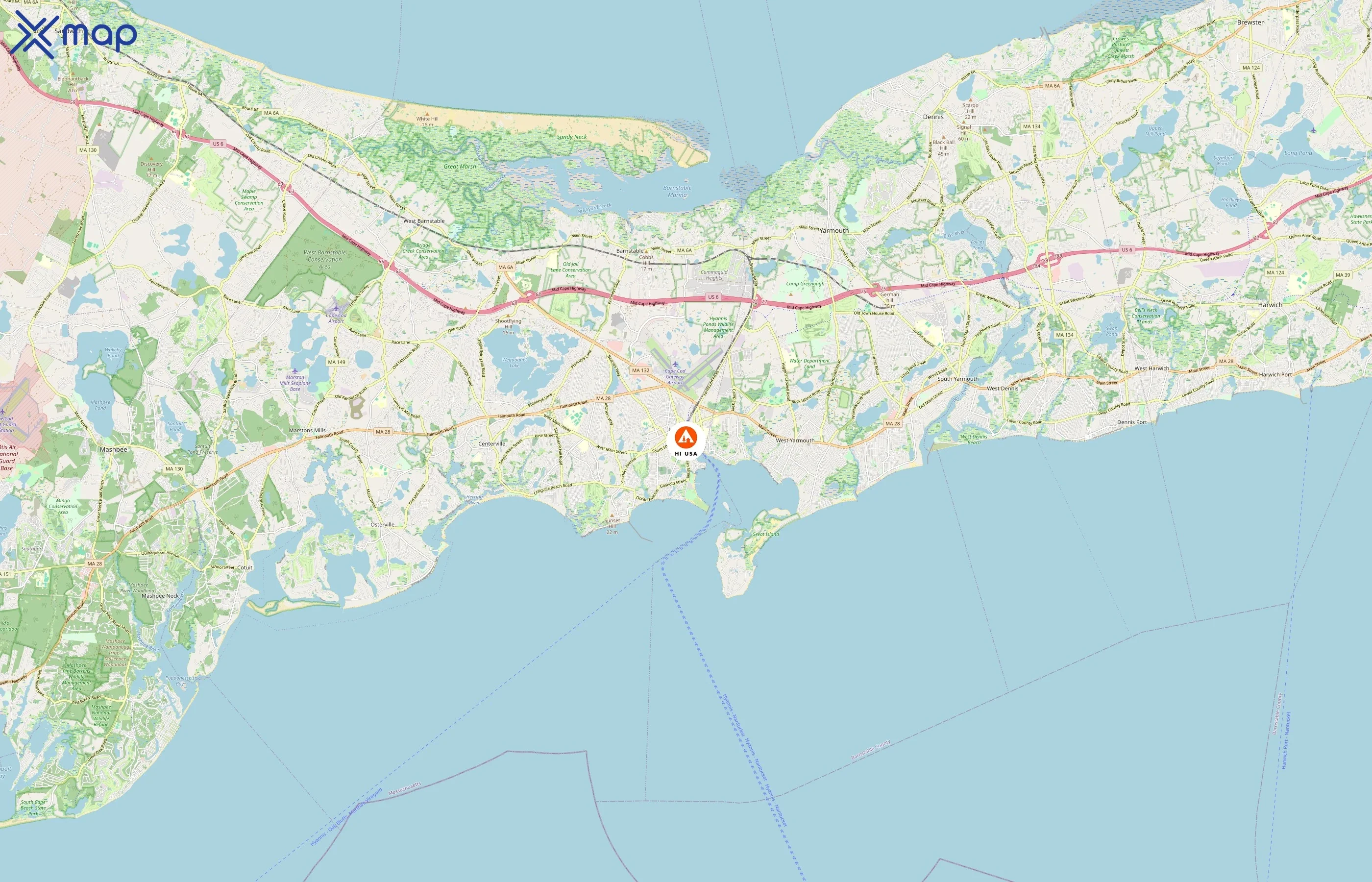 Hostelling International USA area coverage