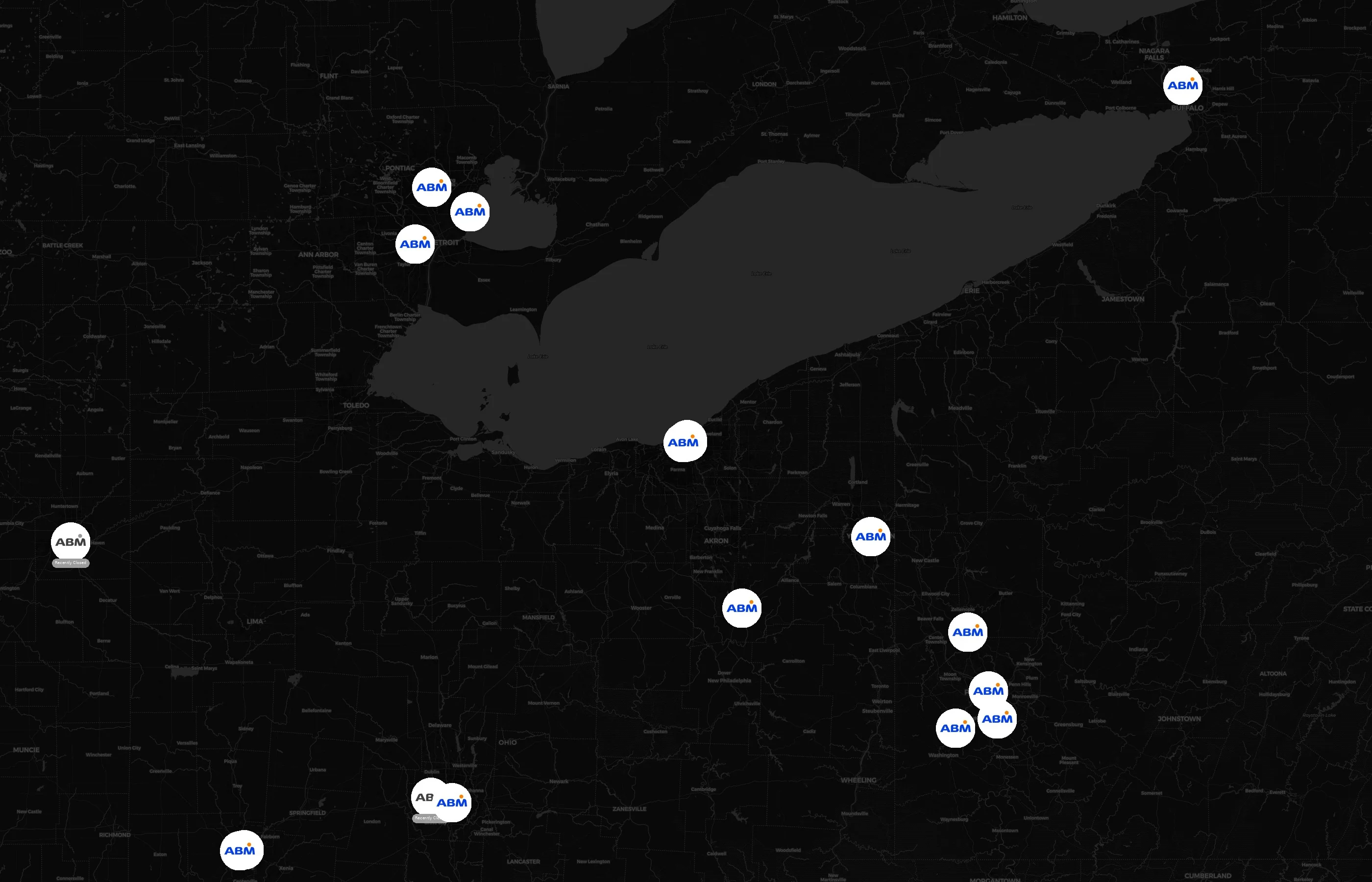 ABM Industries city distribution