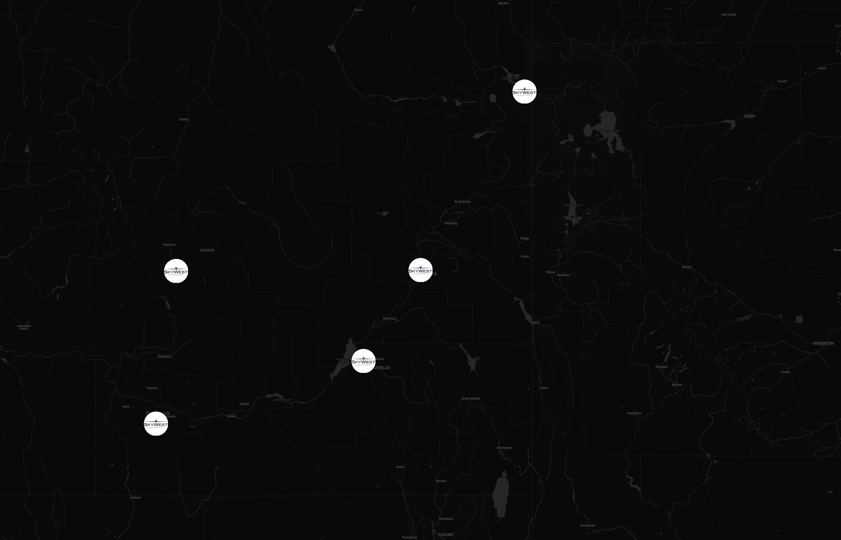 SkyWest Airlines city distribution