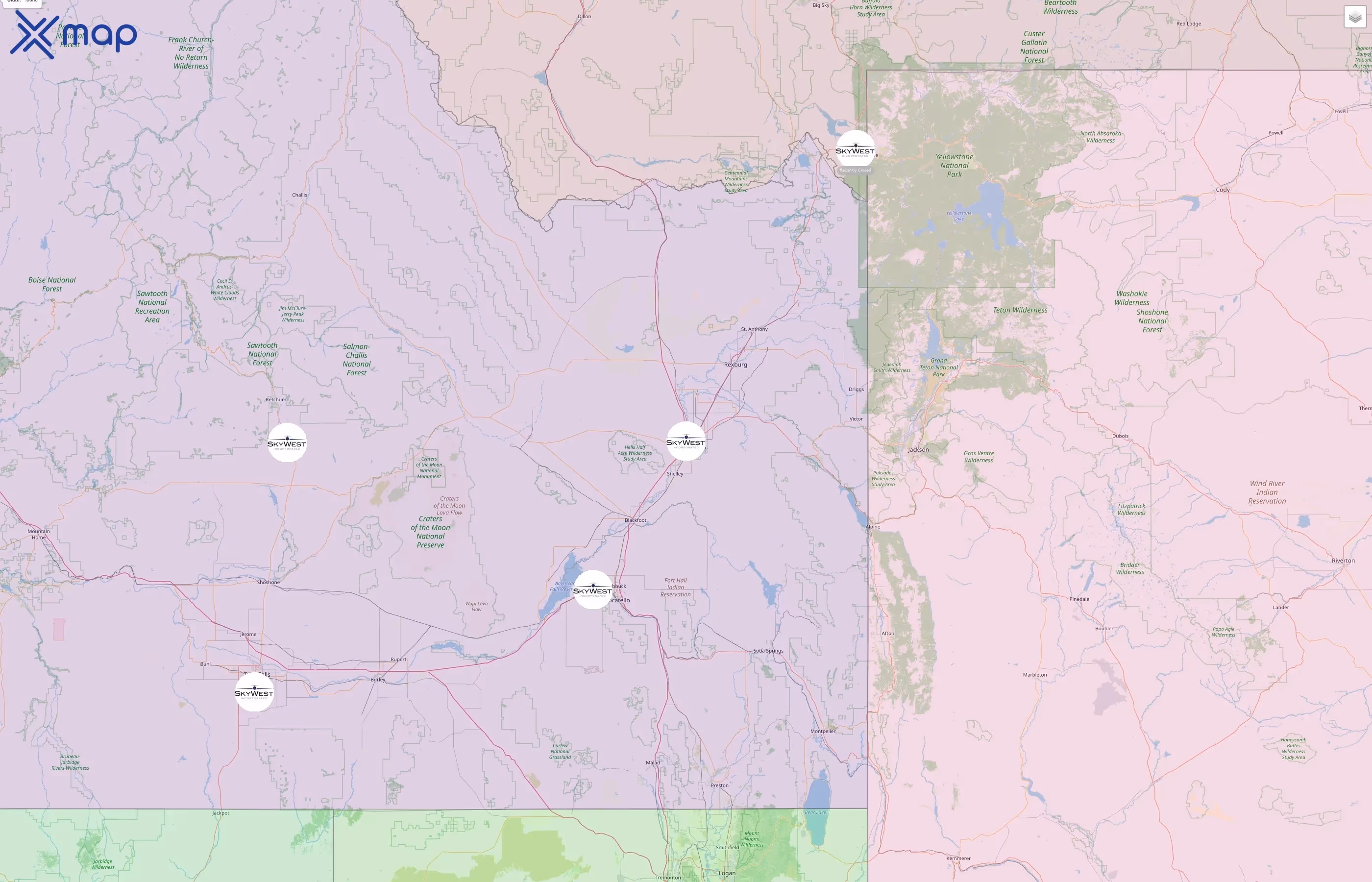 SkyWest Airlines street hotspots