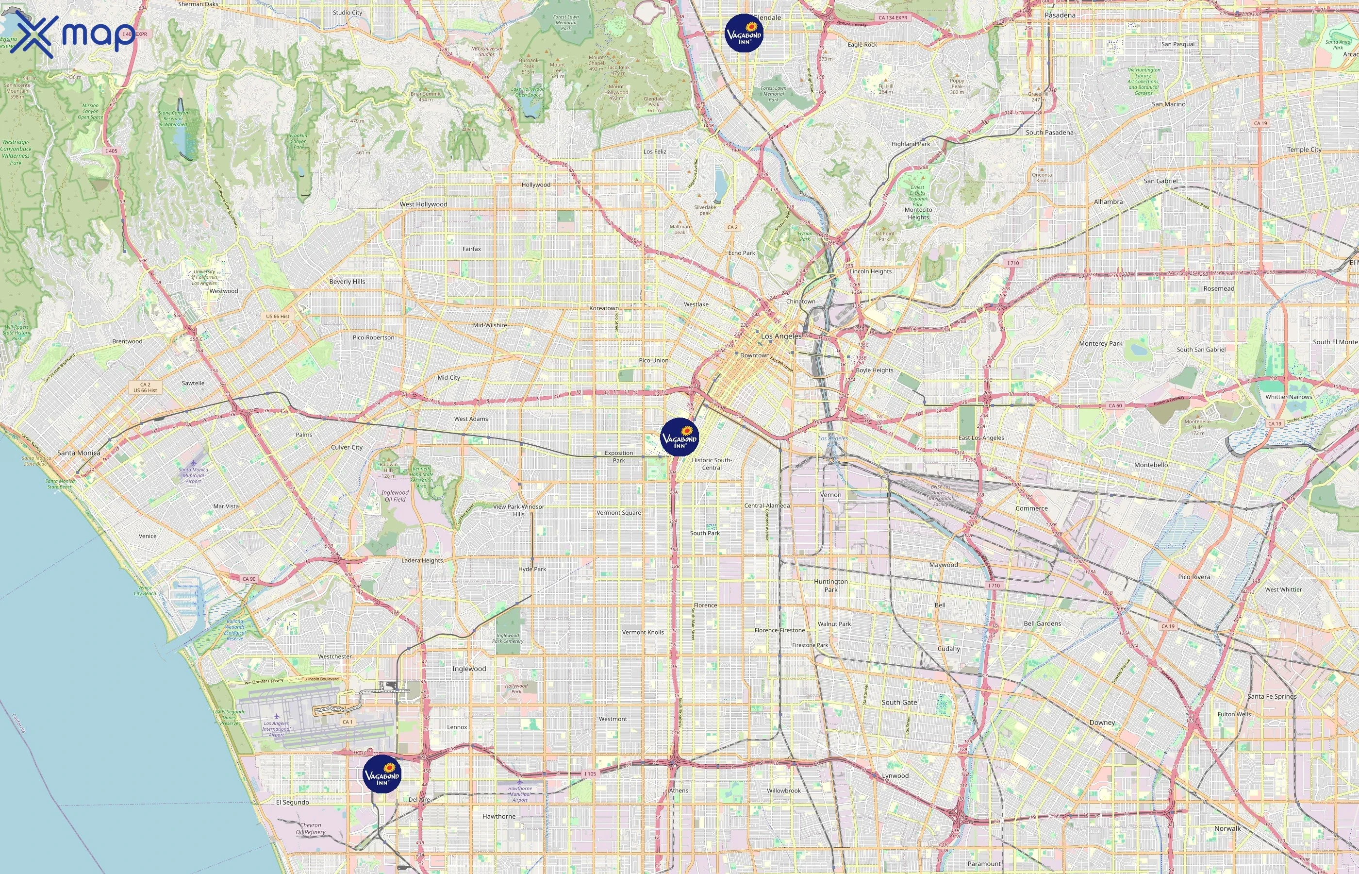 Vagabond Inn area coverage