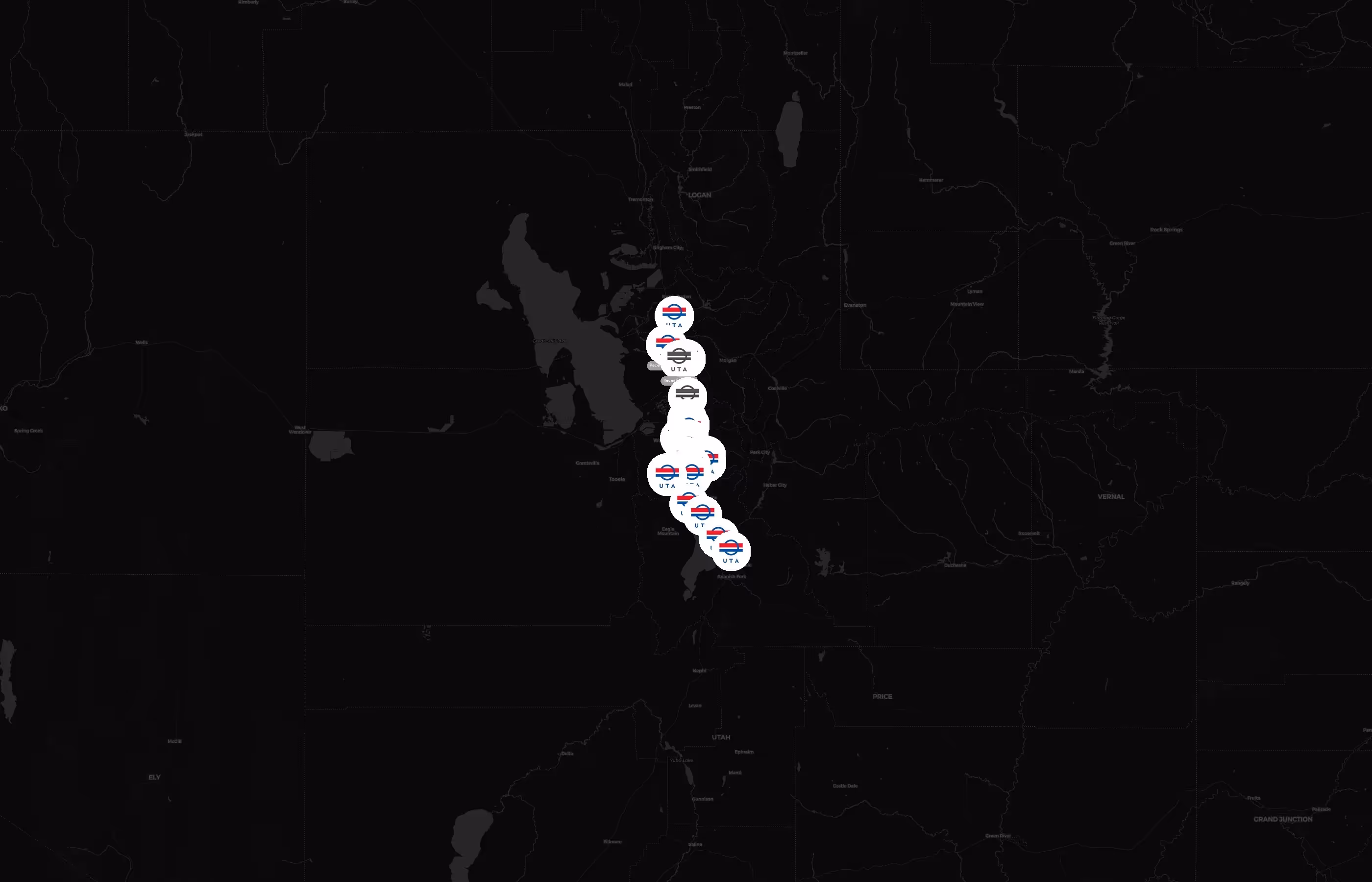 Utah Transit Authority city distribution