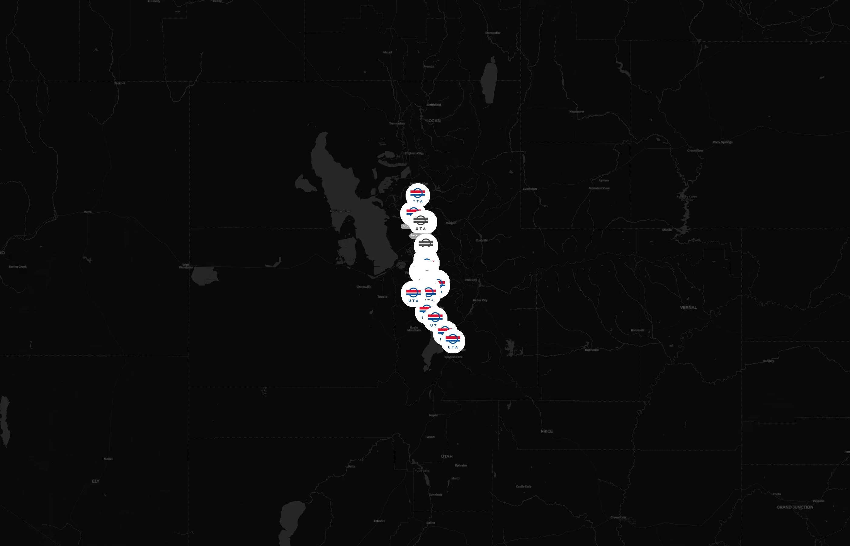 Utah Transit Authority city distribution
