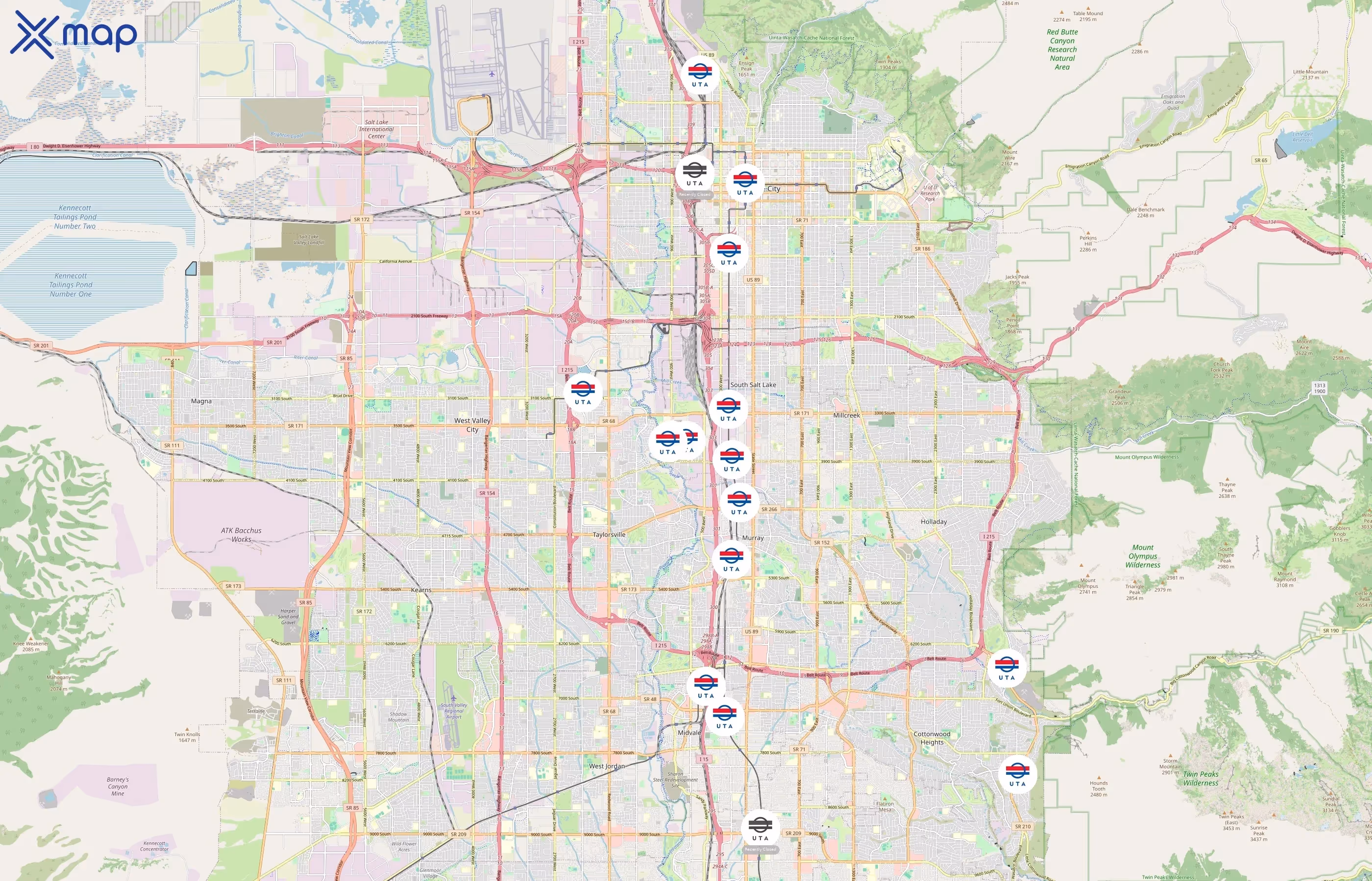 Utah Transit Authority area coverage