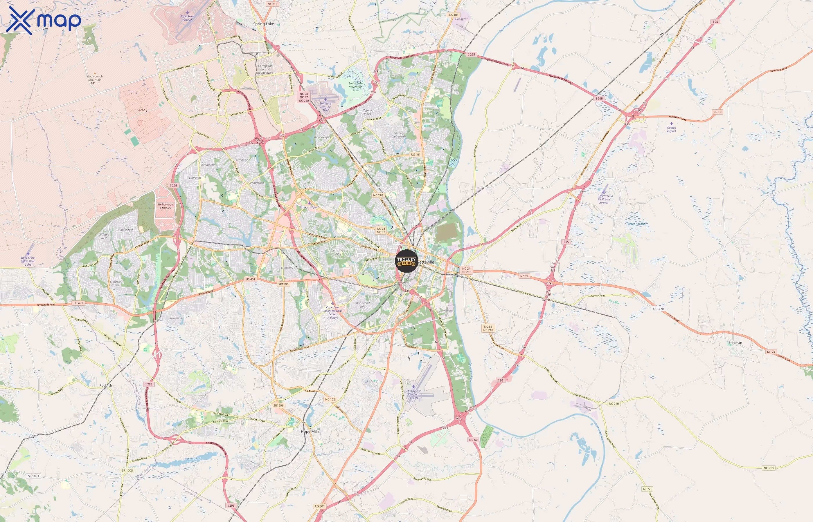 Trolley Pub area coverage