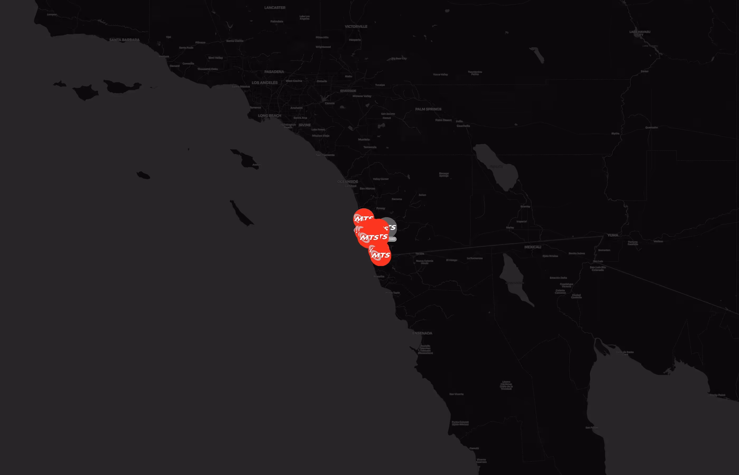 San Diego Metropolitan Transit System city distribution
