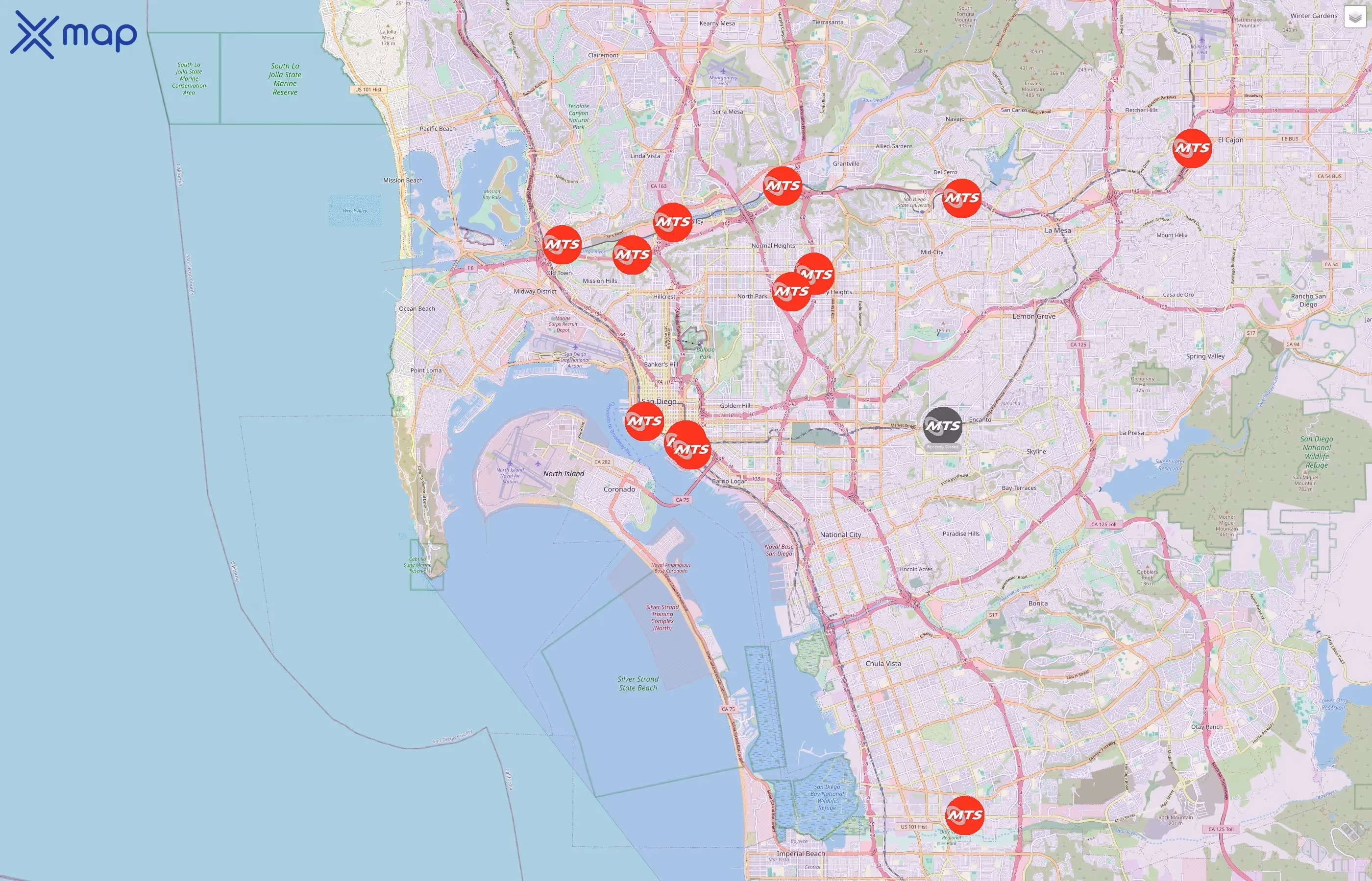San Diego Metropolitan Transit System traffic data
