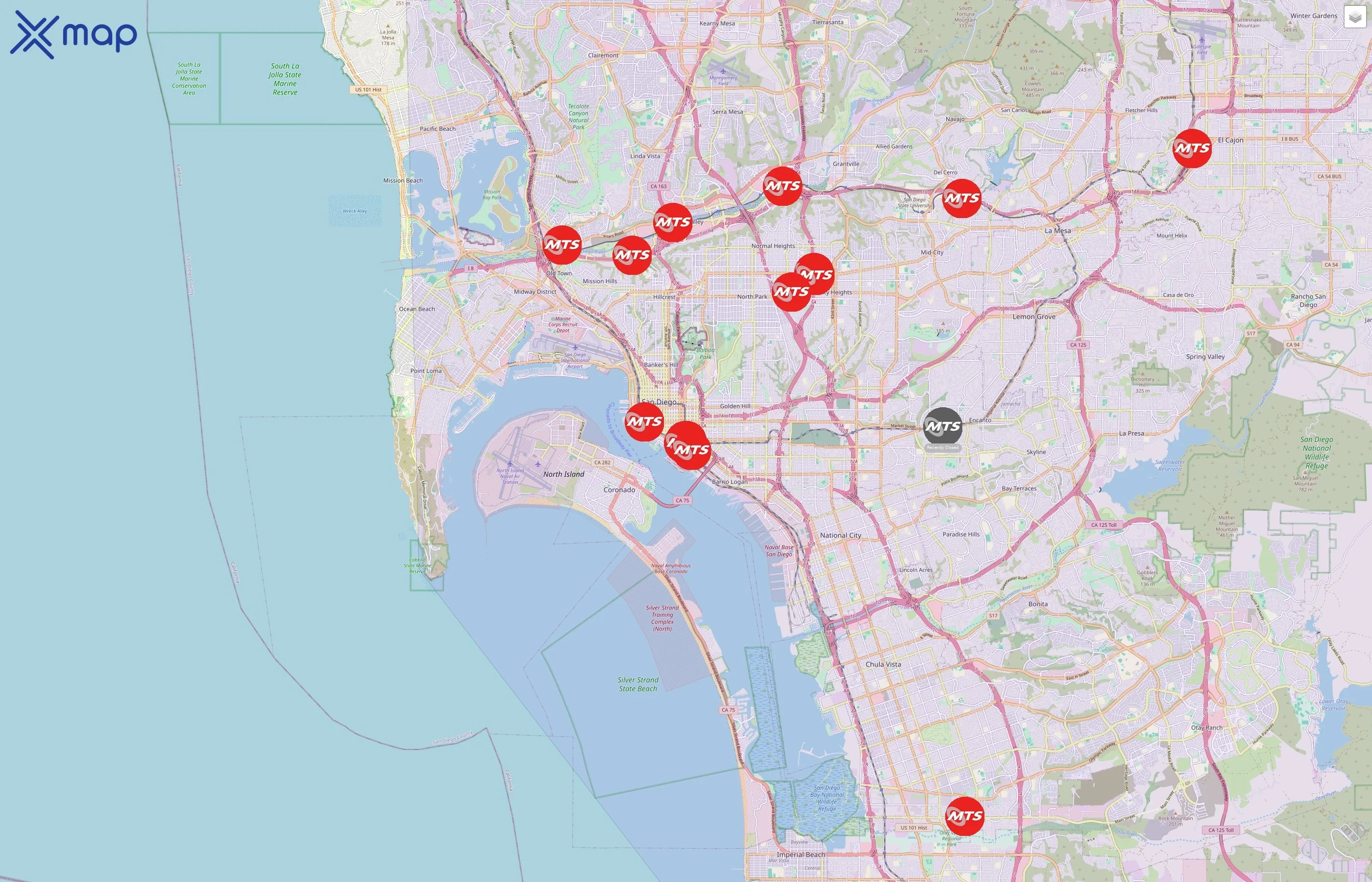 San Diego Metropolitan Transit System traffic data
