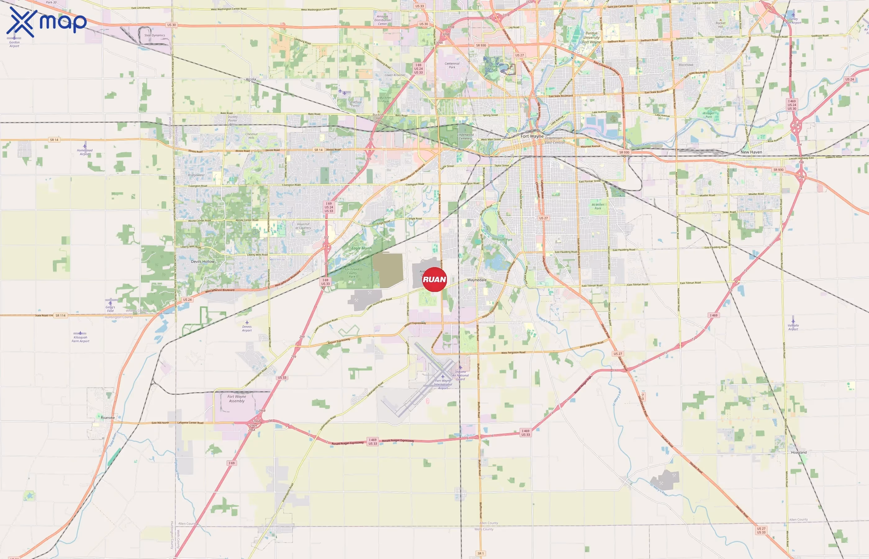 Ruan area coverage