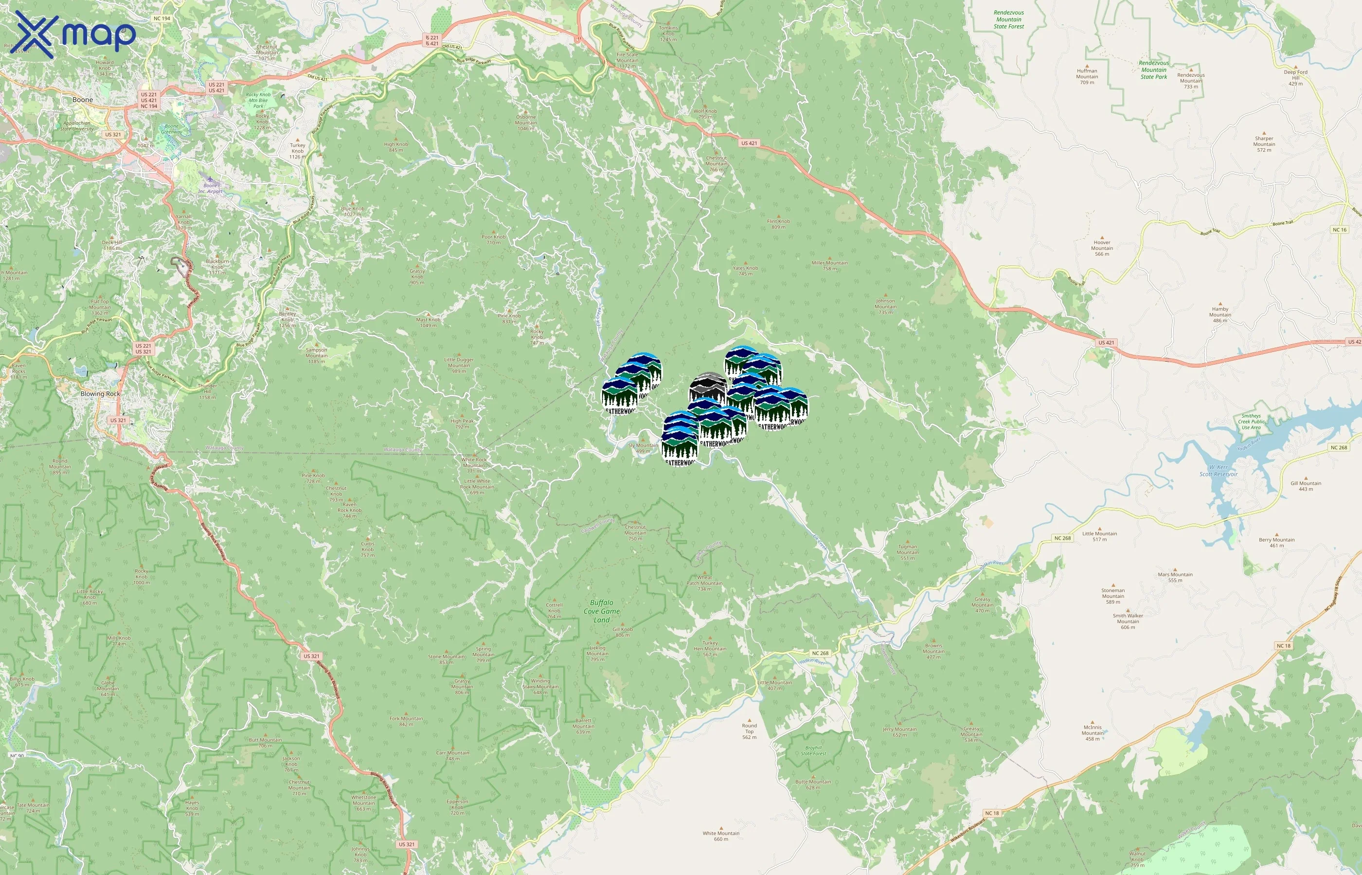 Leatherwood Mountains Resort area coverage