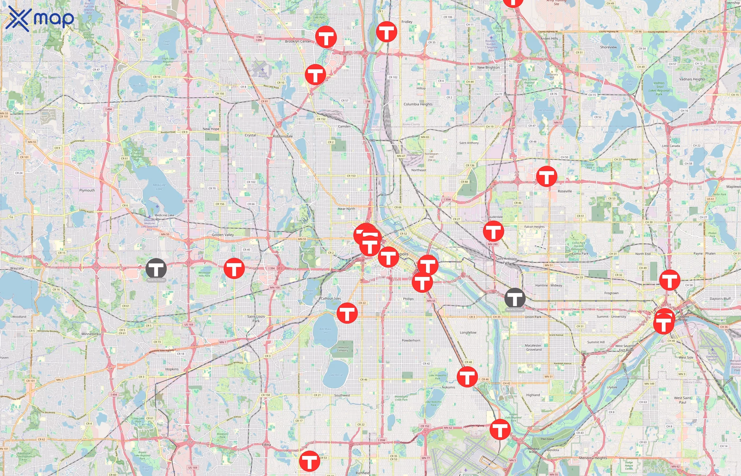 Metro Transit area coverage